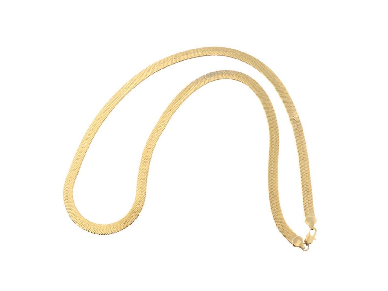 Genuine 18K Yellow Gold Filled TARNISH-FREE 22inch 4mm Flat Snake Chain Necklace
