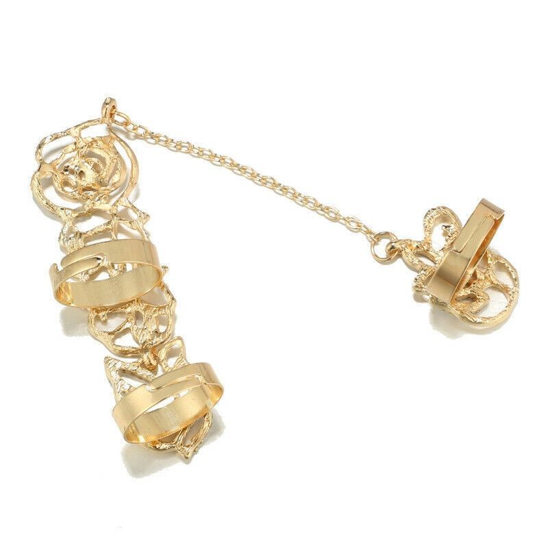 Leaf Flower Finger Ring Harness Hand Chain Party Wedding Jewellery UK