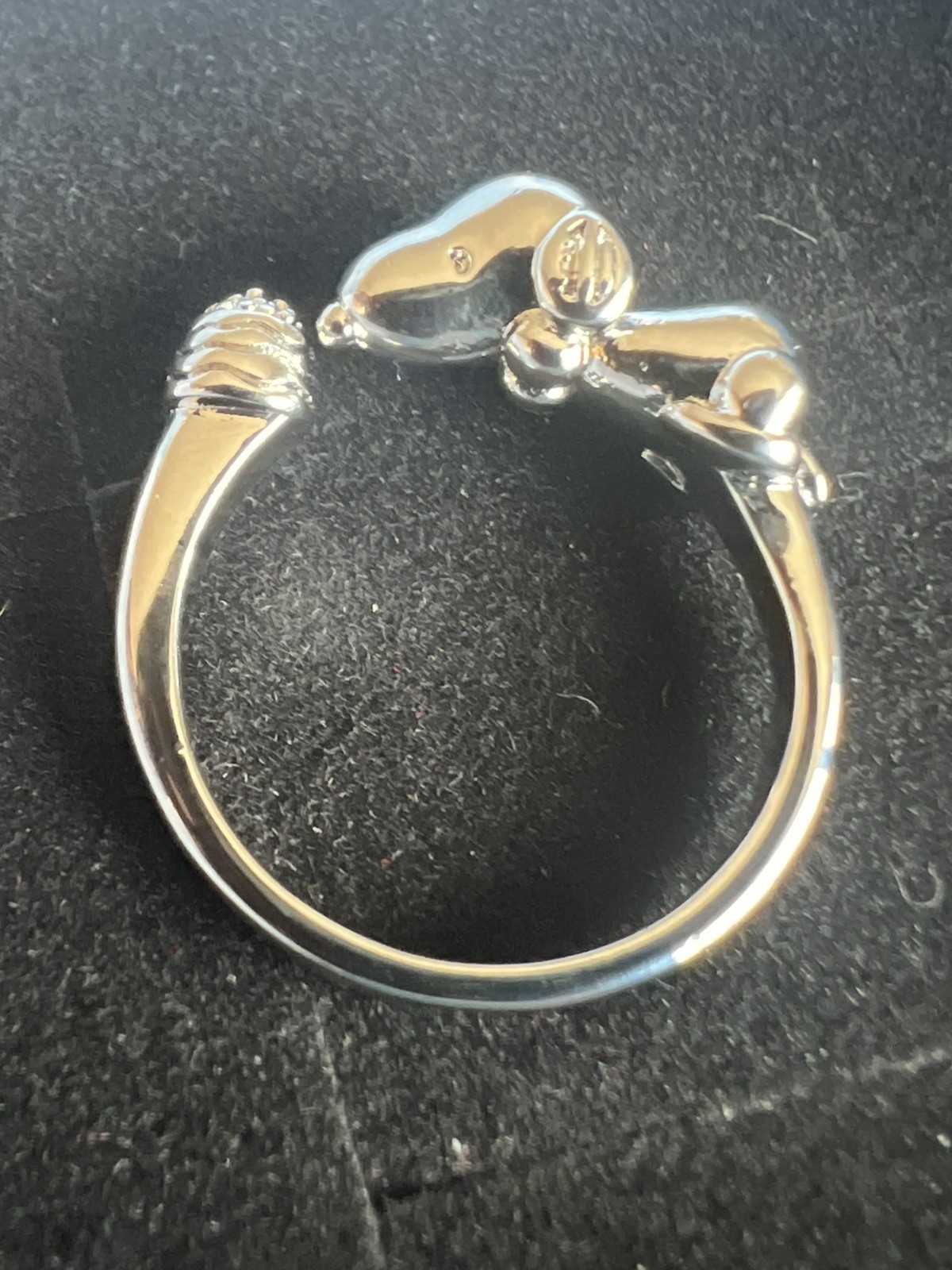 Peanuts Snoopy With Bowl Adjustable Silver Tone Ring One Size Fits All Pet Lover