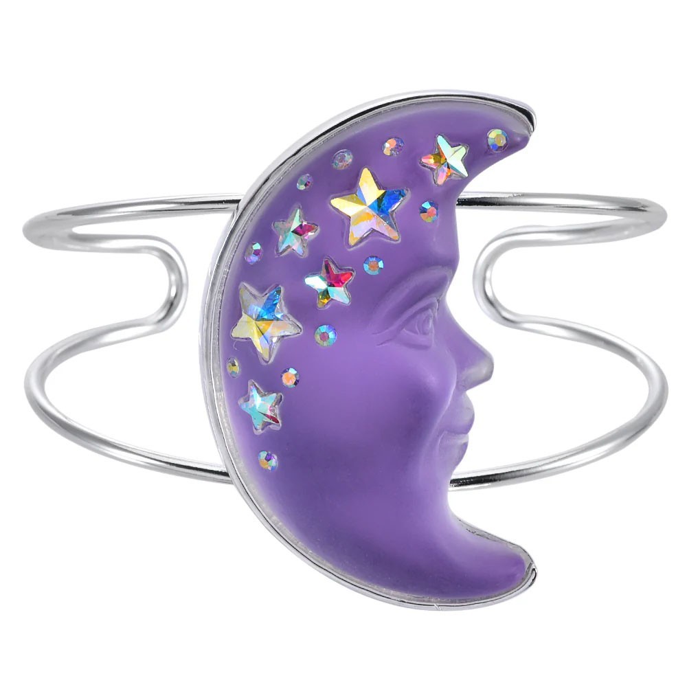Kirks Folly Venus Mystic Seaview Moon Shadow 50mm Cuff Bracelet silvertone