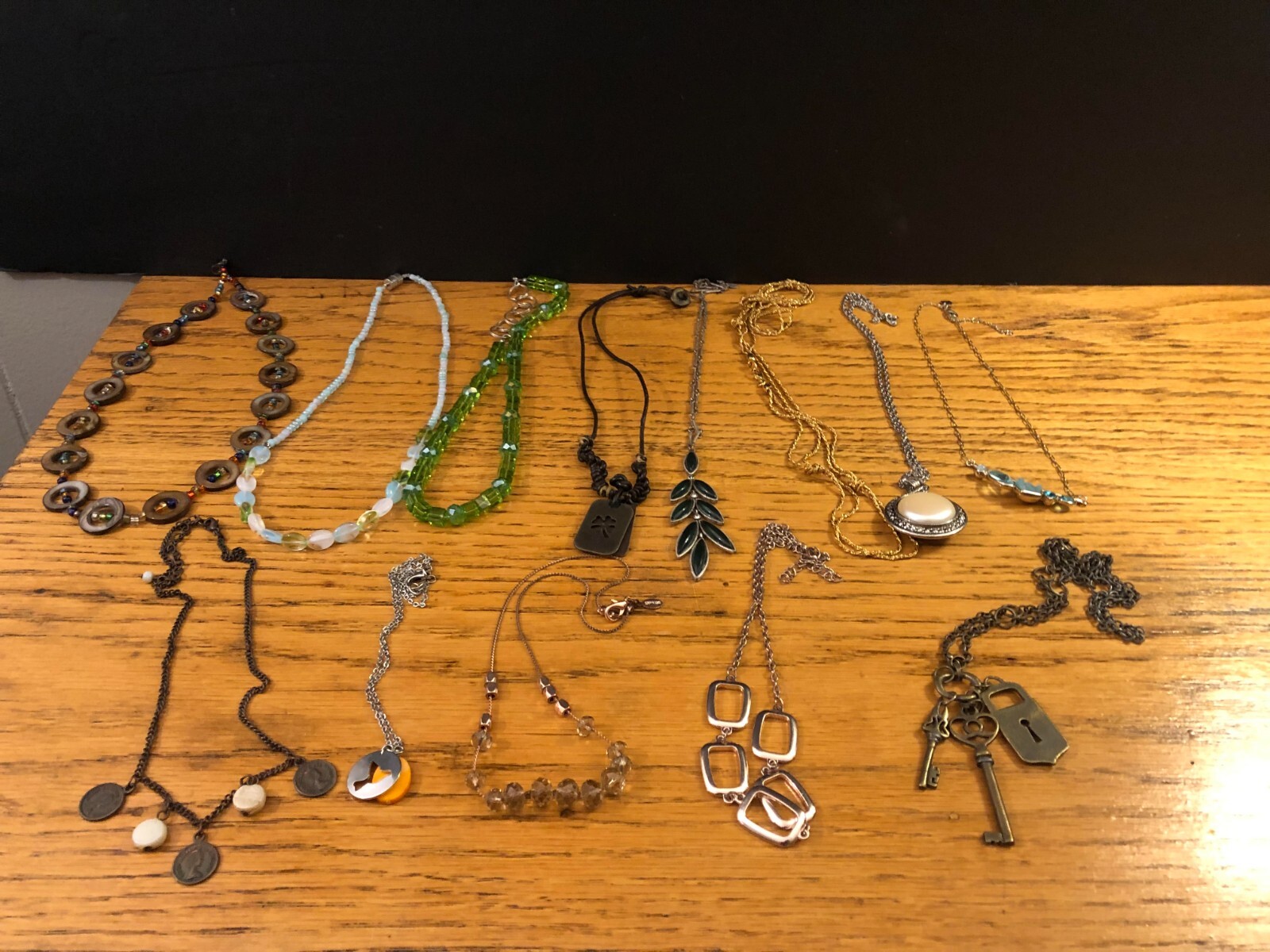 Fashion Jewelry Necklaces Lot 13 Necklaces Some Handmade Some Vintage See Images