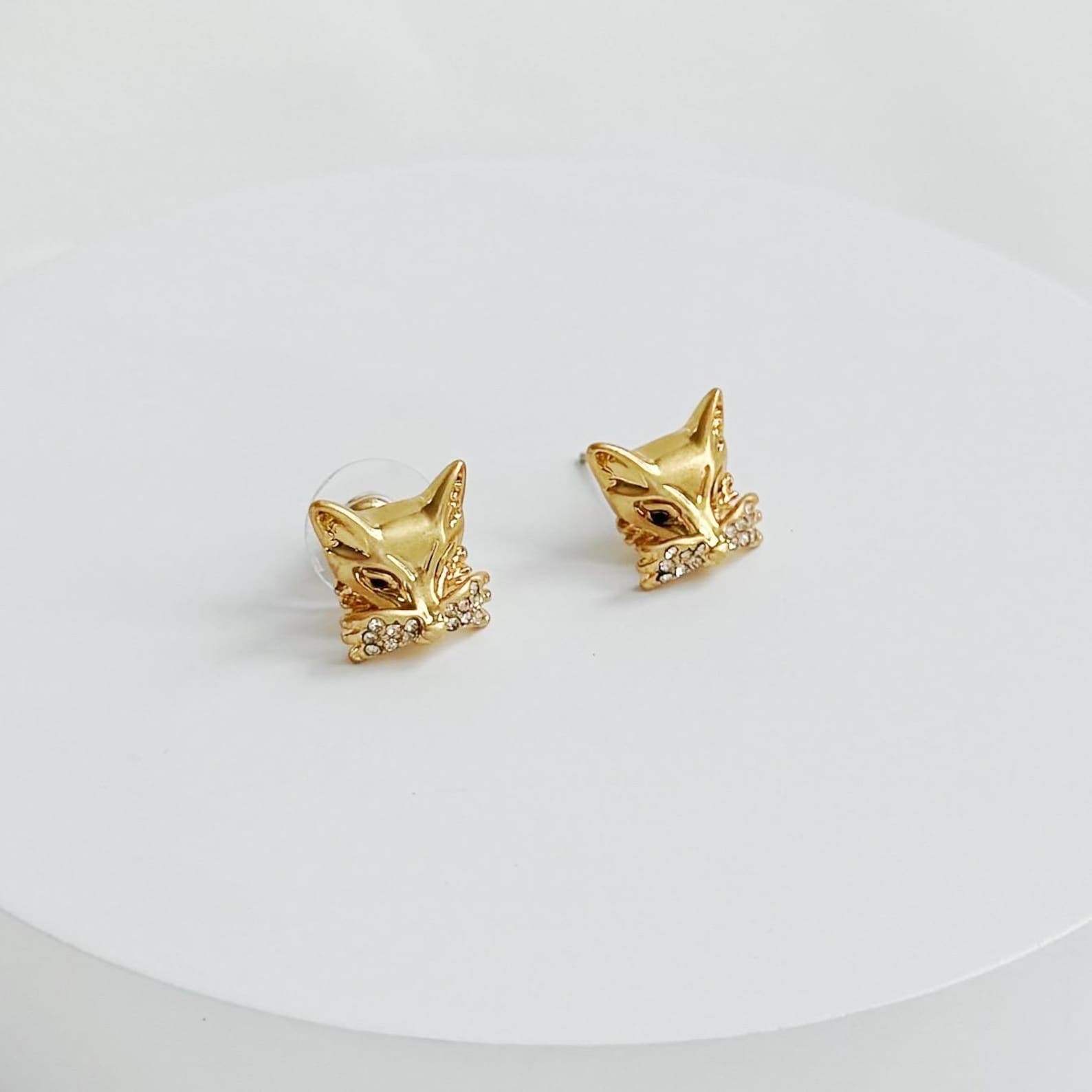 Kate Fox gold tone plated brass stud earrings Gift for her