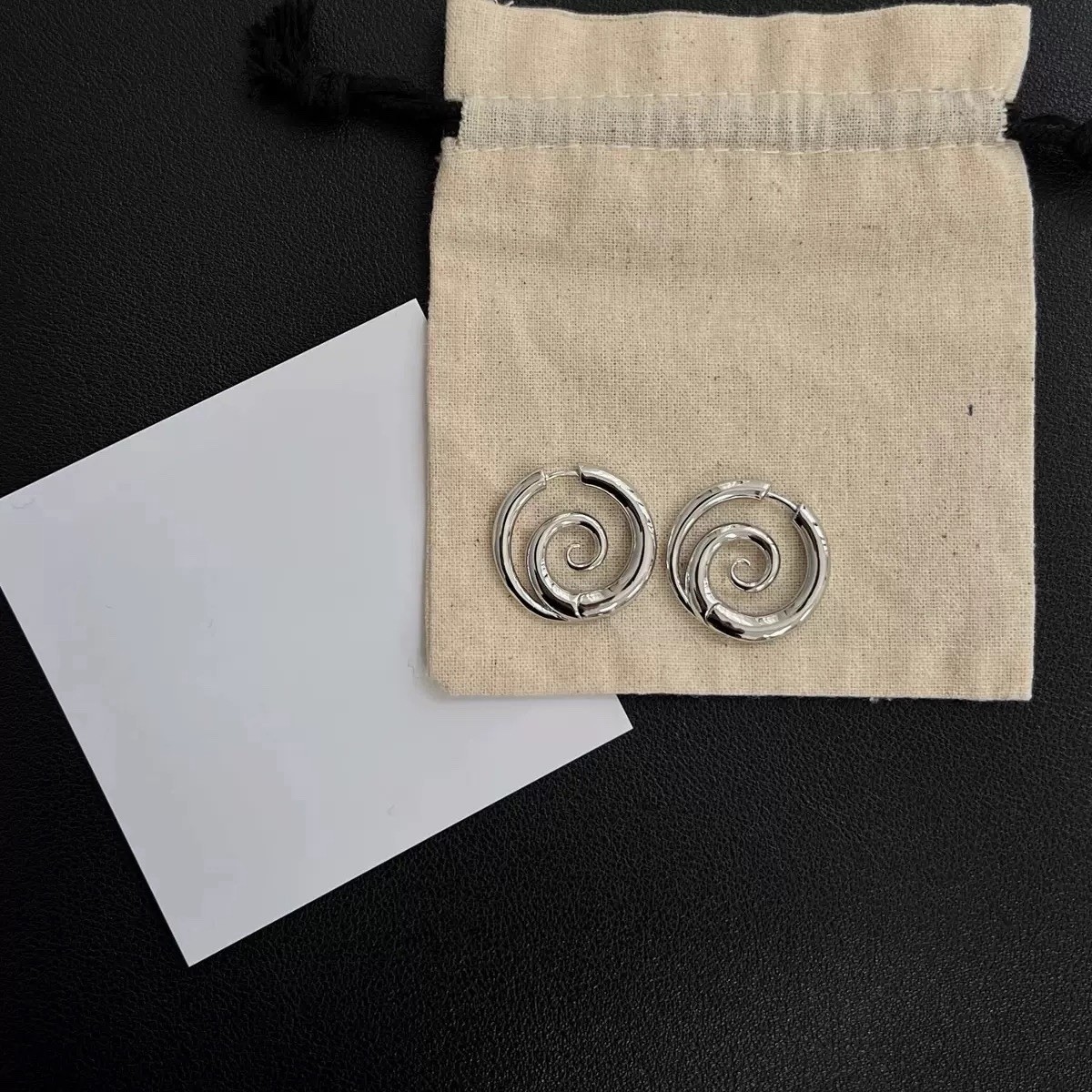 925 Silver Spiral Hoop Earrings Minimalist Swirl Circle Hoops for women 456