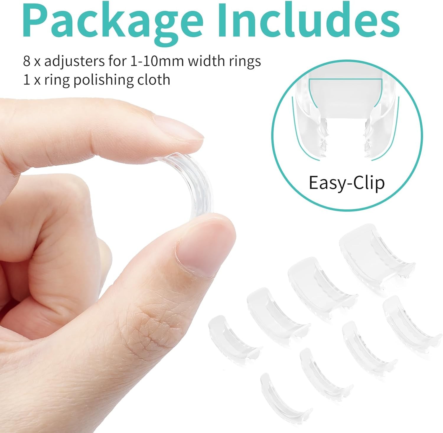 Ring Sizers for Loose Rings, 8 Pack 8 Sizes, Ring Size Adjuster, Invisible Ring