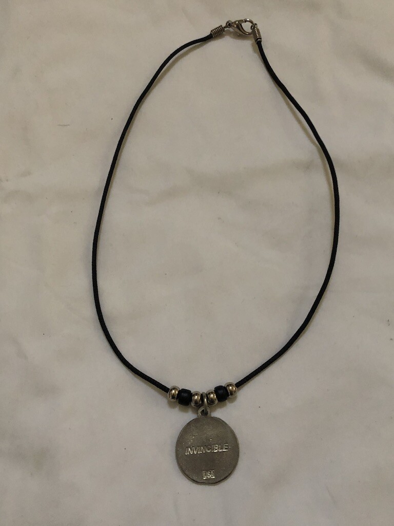Made in USA Native American Hand Crafted Black Silver Necklace INVINCIBLE New