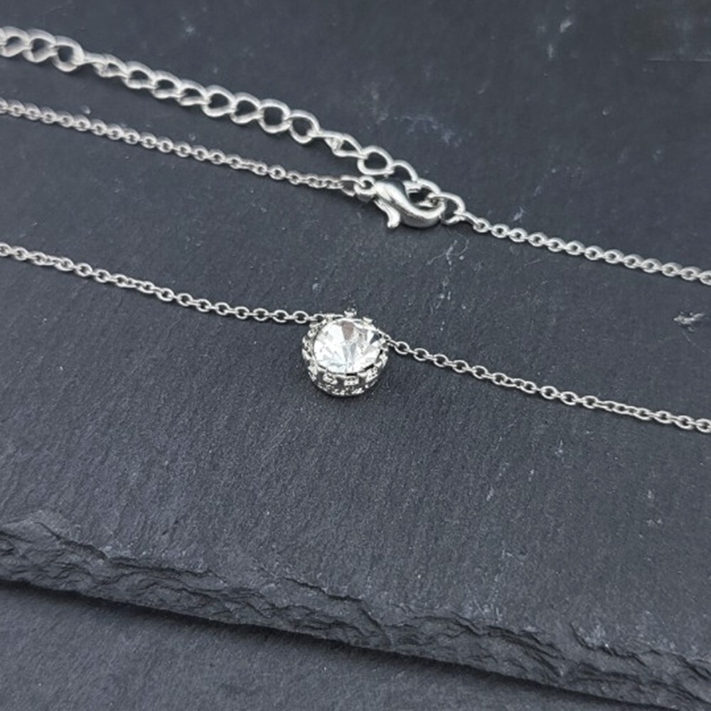 Dainty Tiny Rhinestones Necklace, Simple Layering Necklace