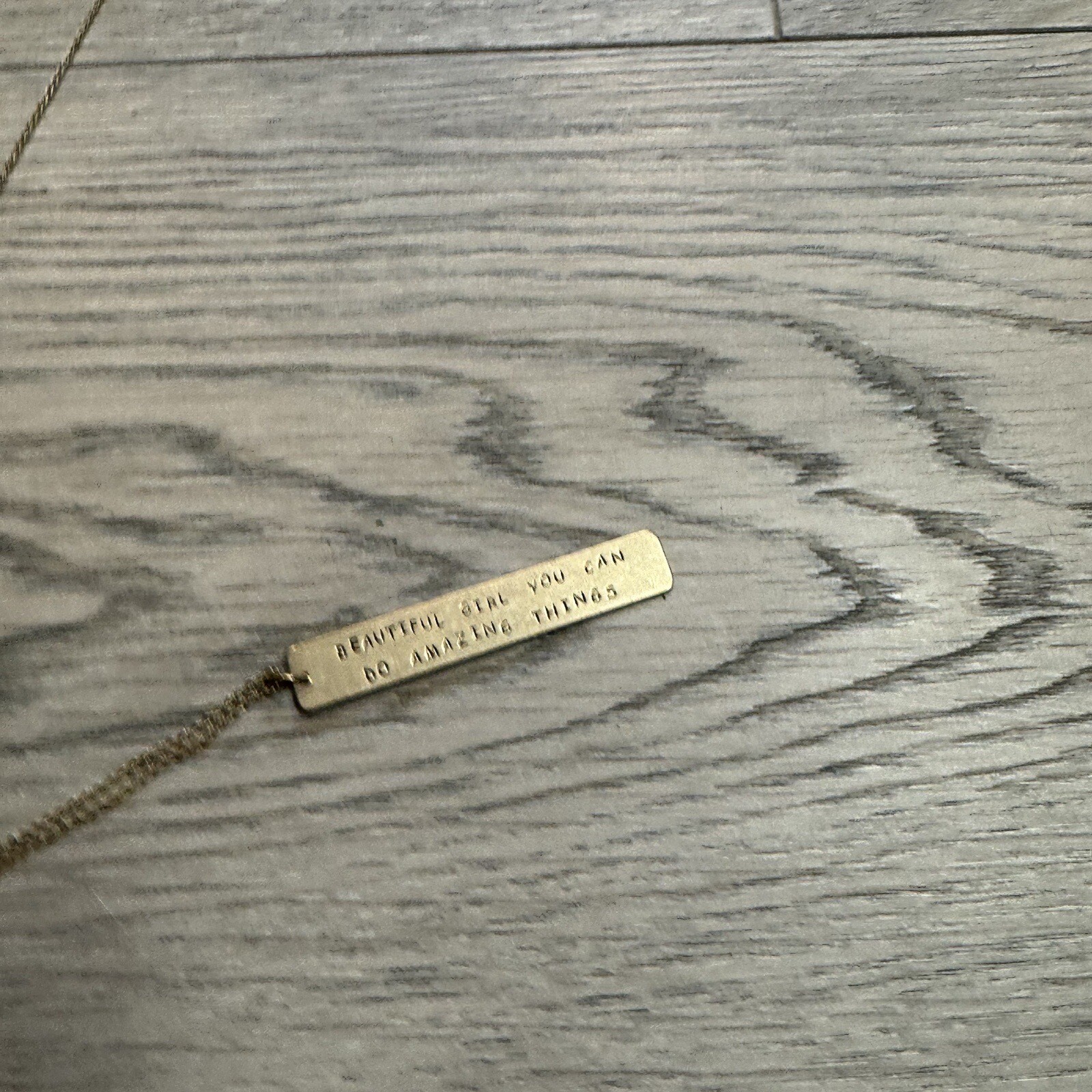 NWT Alter’d State Necklace brass Beautiful Girl You Could Do Amazing Things