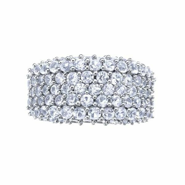 3 Ct Simulated Round Diamond Cluster Band Ring Solid Sterling Silver 925