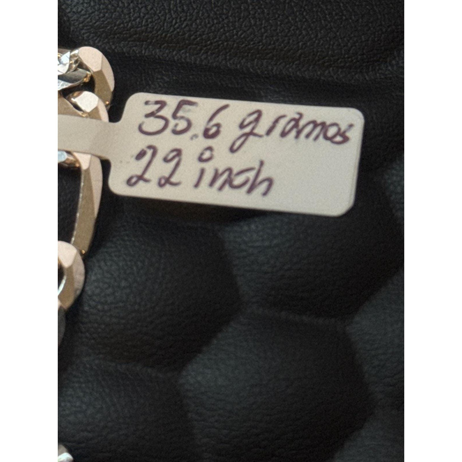 925 Sterling Silver Virgin Mary Pendant Necklace 22 Inch Figaro Chain 35.6g