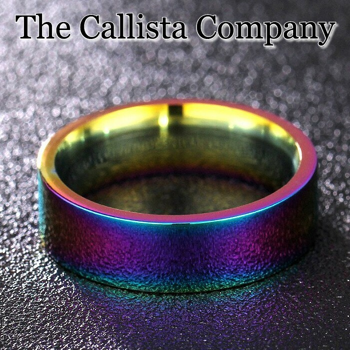 THE CALLISTA COMPANY, 6.0 MM RAINBOW GOLD BAND (SIZES 5,6,7,8,9,10,11,12,13)