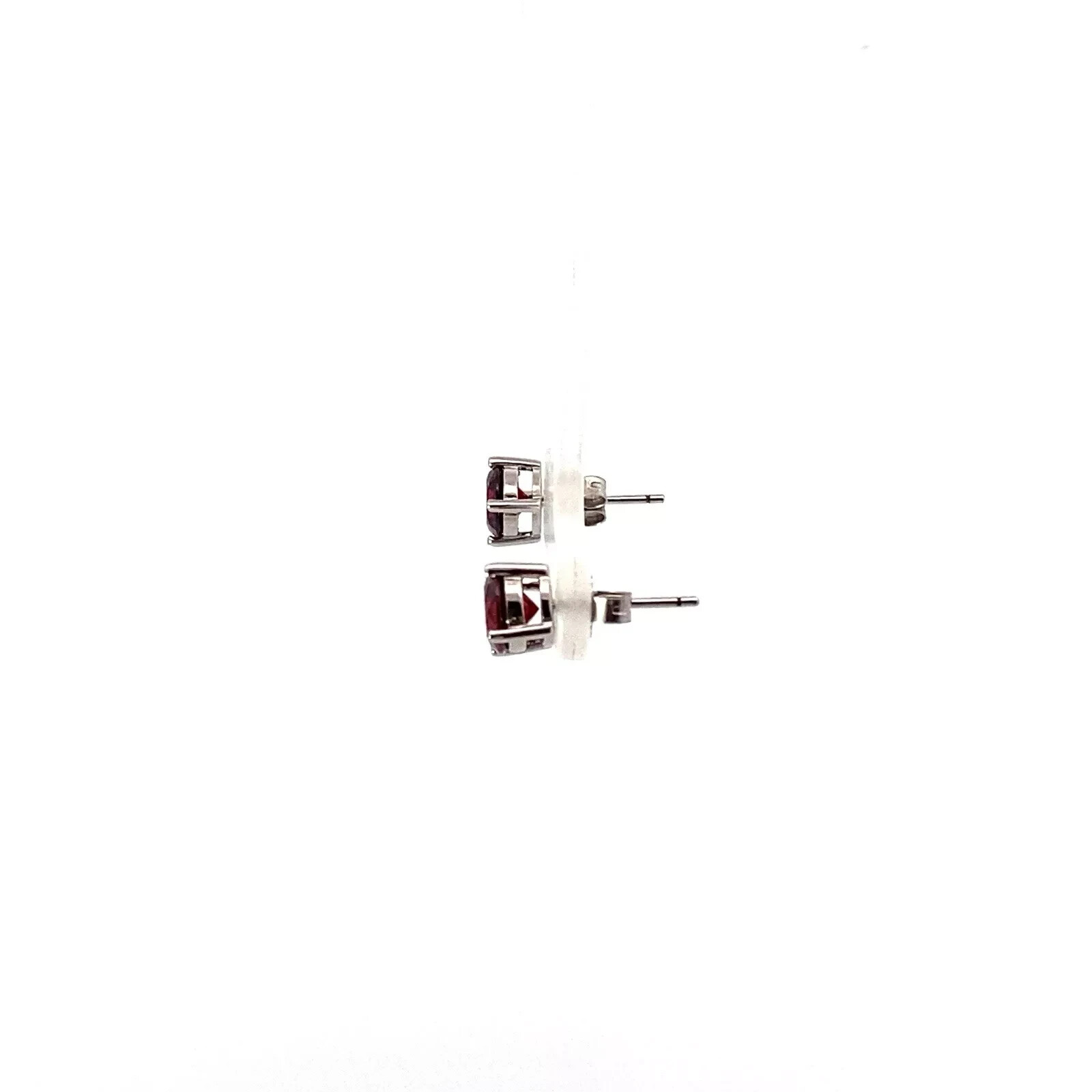 Anna Zuckerman 2 Carat Garnet Red Crystalline Sterling Silver 925 Earring Studs