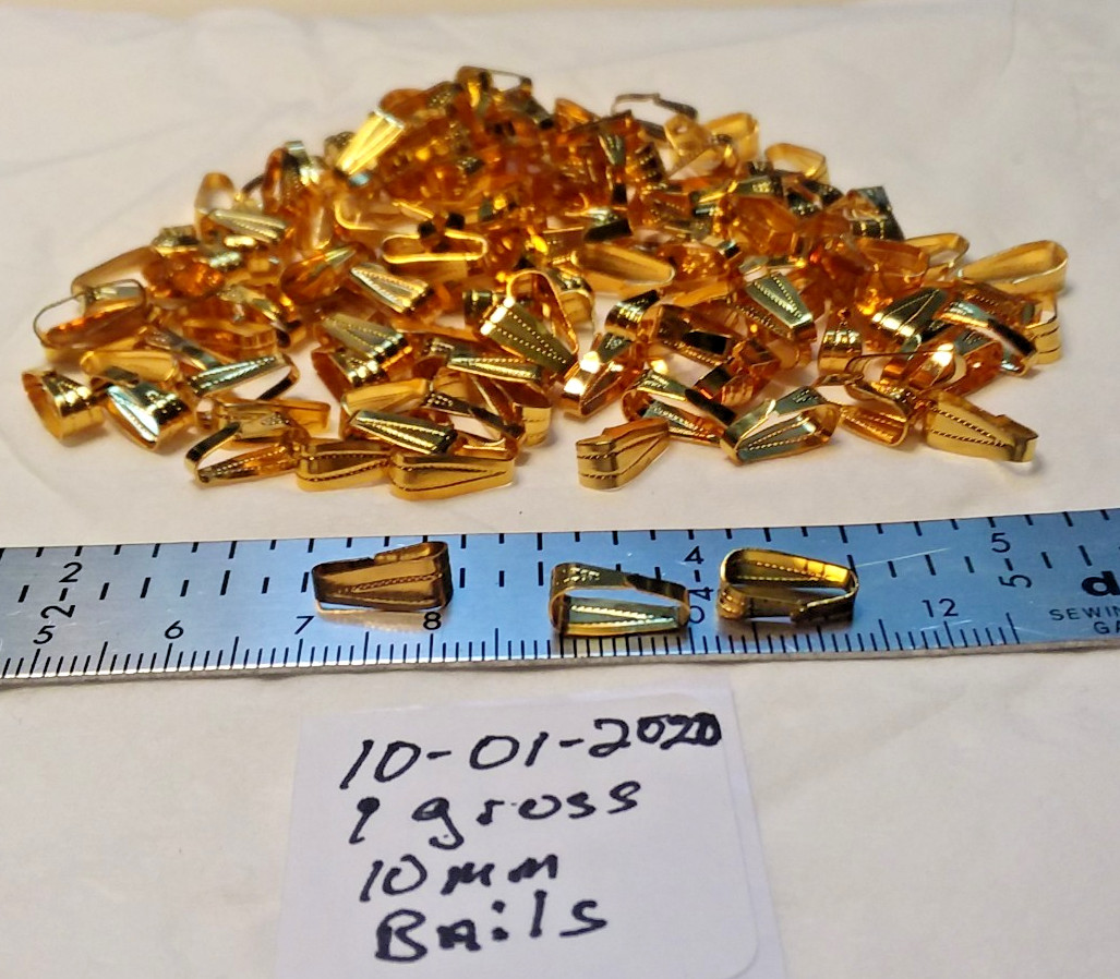 10MM Gold Tone Bails 1 Gross/144 PCS 10-01-2020 NOS
