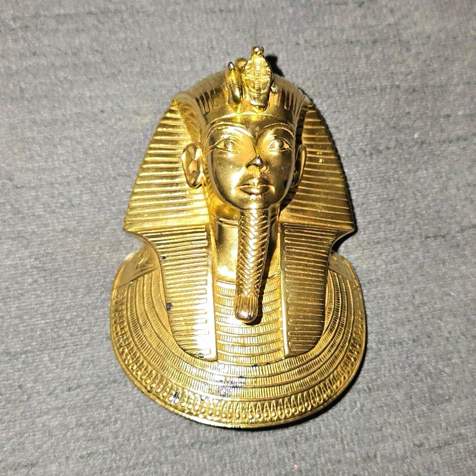 Gold Tone Egyptian Pharaoh Head Charm Pendant Metal No Stone