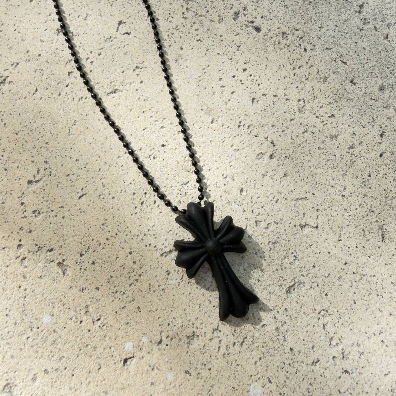 Used – Good Condition Chrome Hearts Black Rubber Necklace 100% Authentic.
