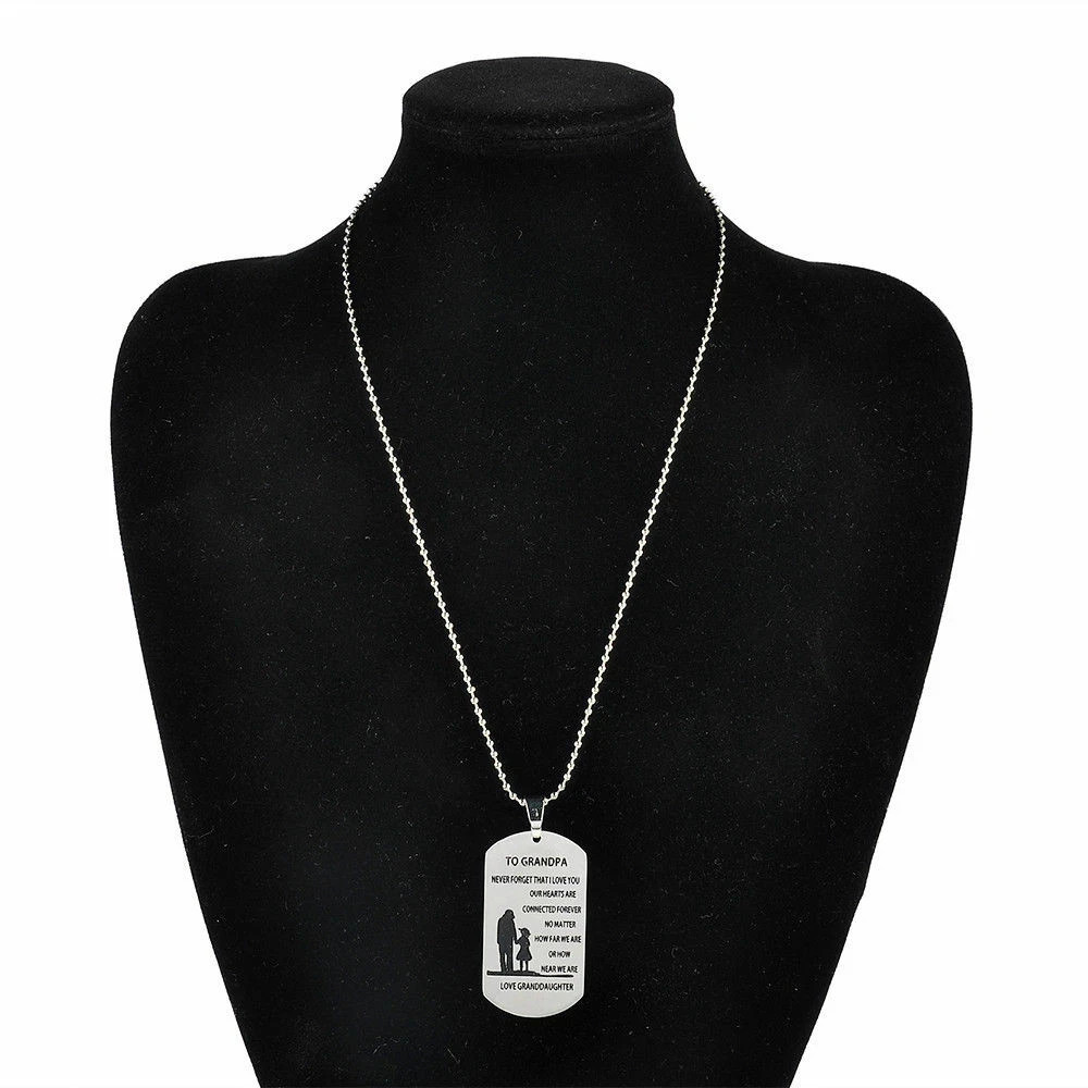 Personalised Engraved Men’s Necklace Army Dog Tag Any Text Birthday Anniversary
