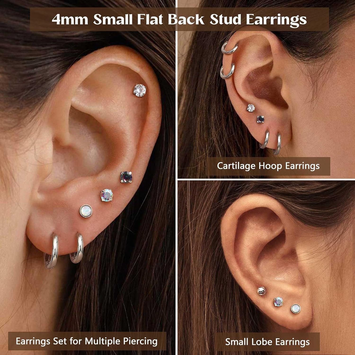 Surgical Steel Earrings for Sensitive Ears Hypoallergenic 20G Stainless Steel St