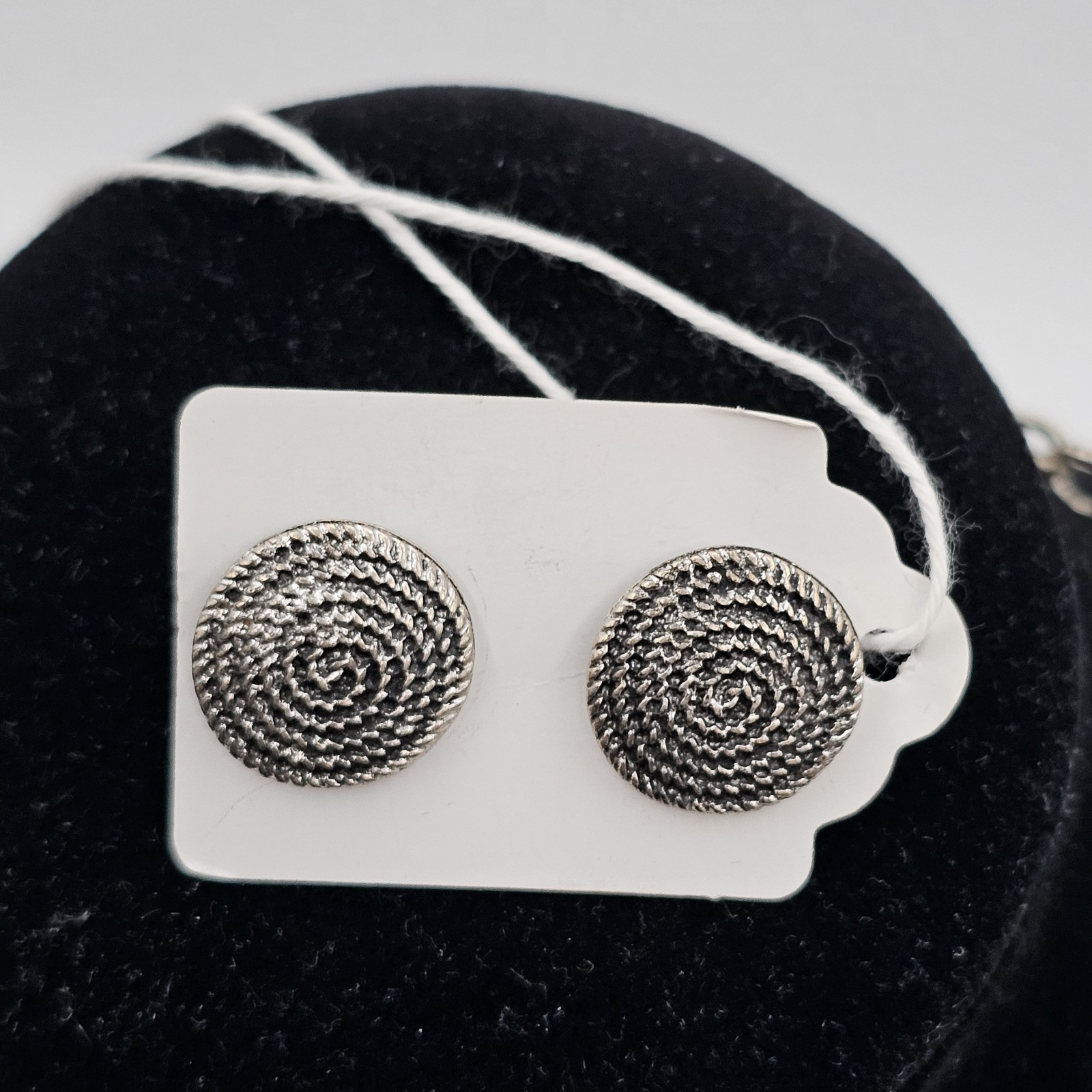 Silver Tone Swirl Disc Statement Necklace & Earrings Set Boho Spiral Bib Necklac