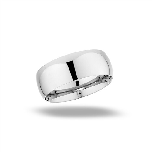 Stainless Steel Comfort Fit 8 mm Wide Band Ring – Free Gift Packaging