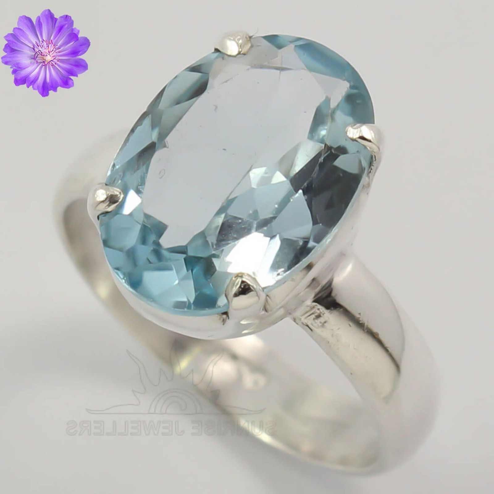 Aquamarine Gemstone 925 Sterling Silver Ring Handmade Jewelry Ring For Gift