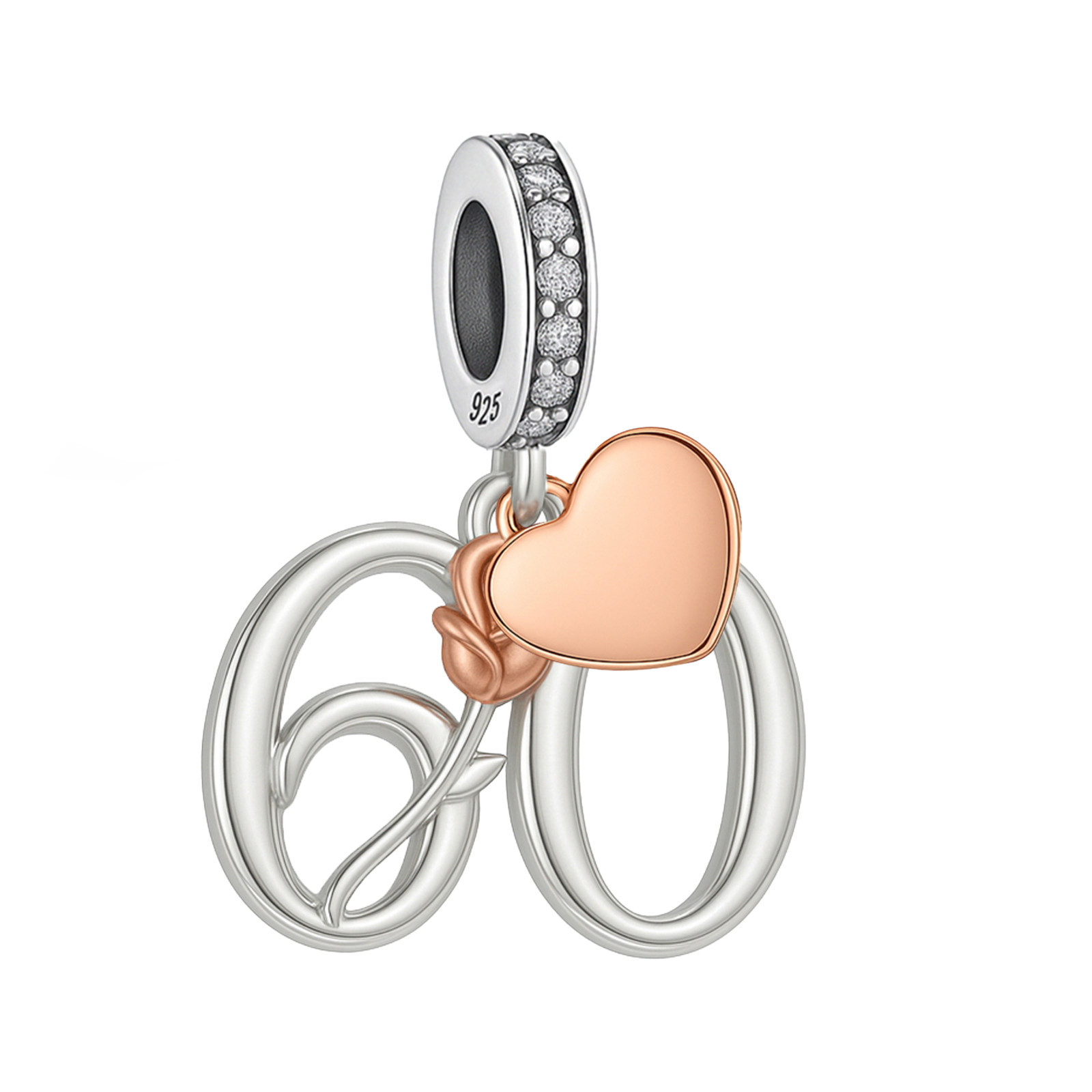60th Birthday Charm For Bracelet, 60th Charm, Birthday Charm