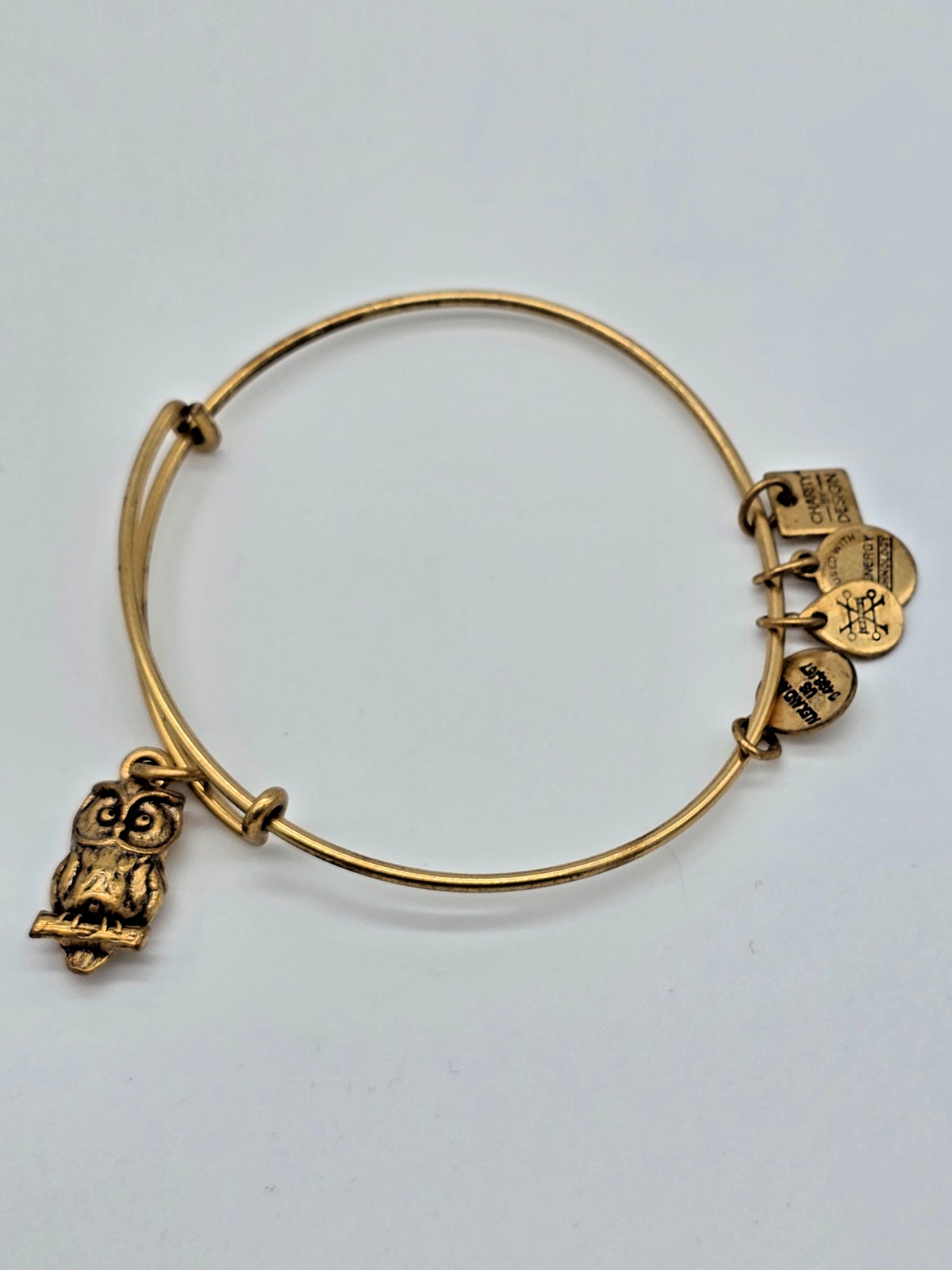 Alex and Ani OWL Charity by Design Rafaelian Gold Bangle Bracelet Expandable