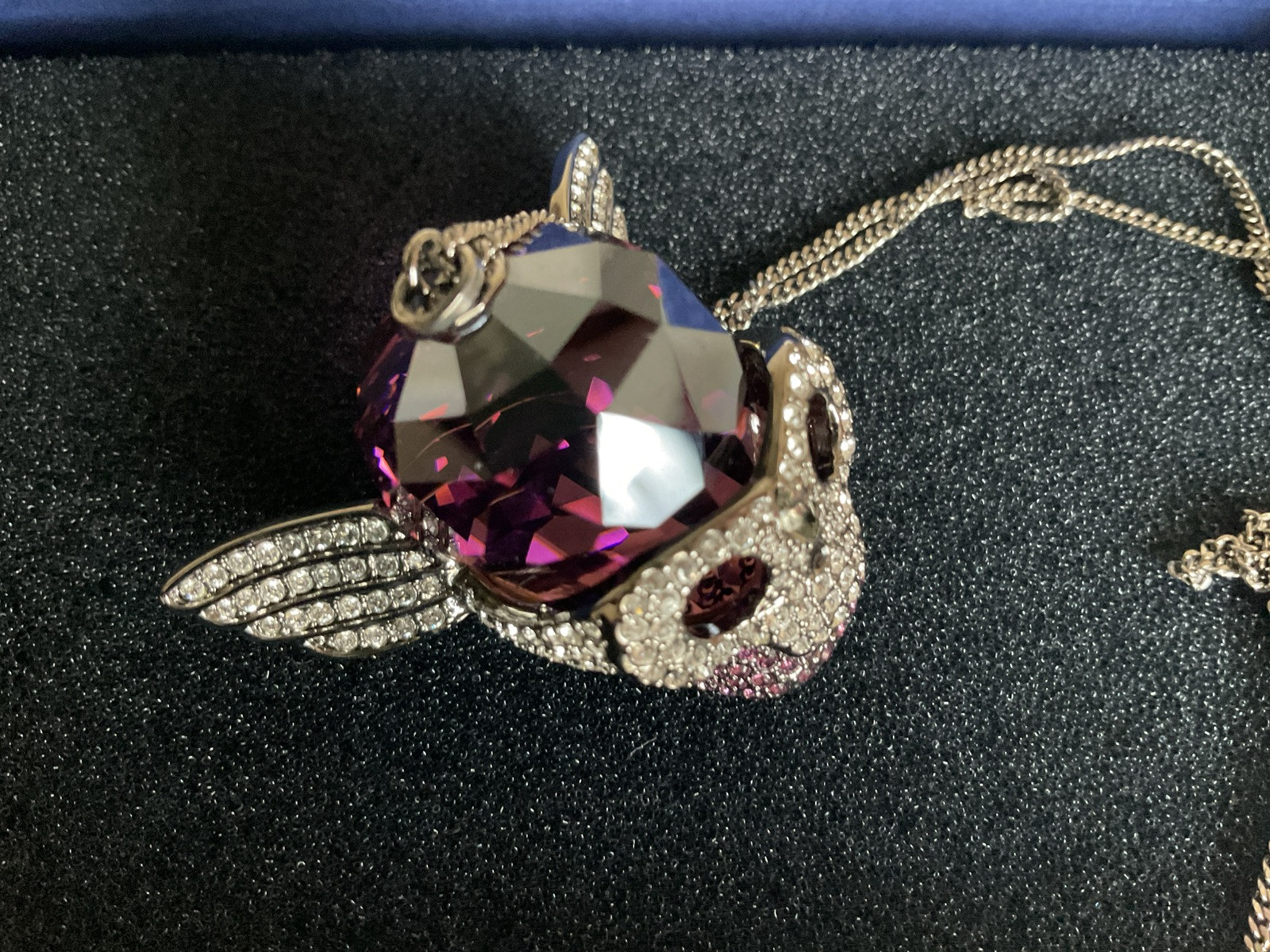 SWAROVSKI CRYSTAL WING SKULL HEAD PENDANT (NEW)