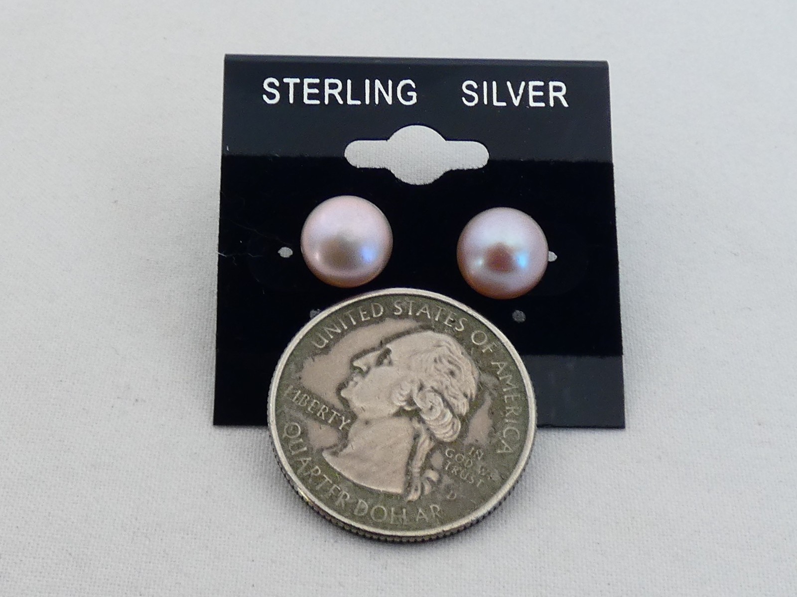 Estate Sterling Silver 8.5mm Pearl Stud Earrings SD-18