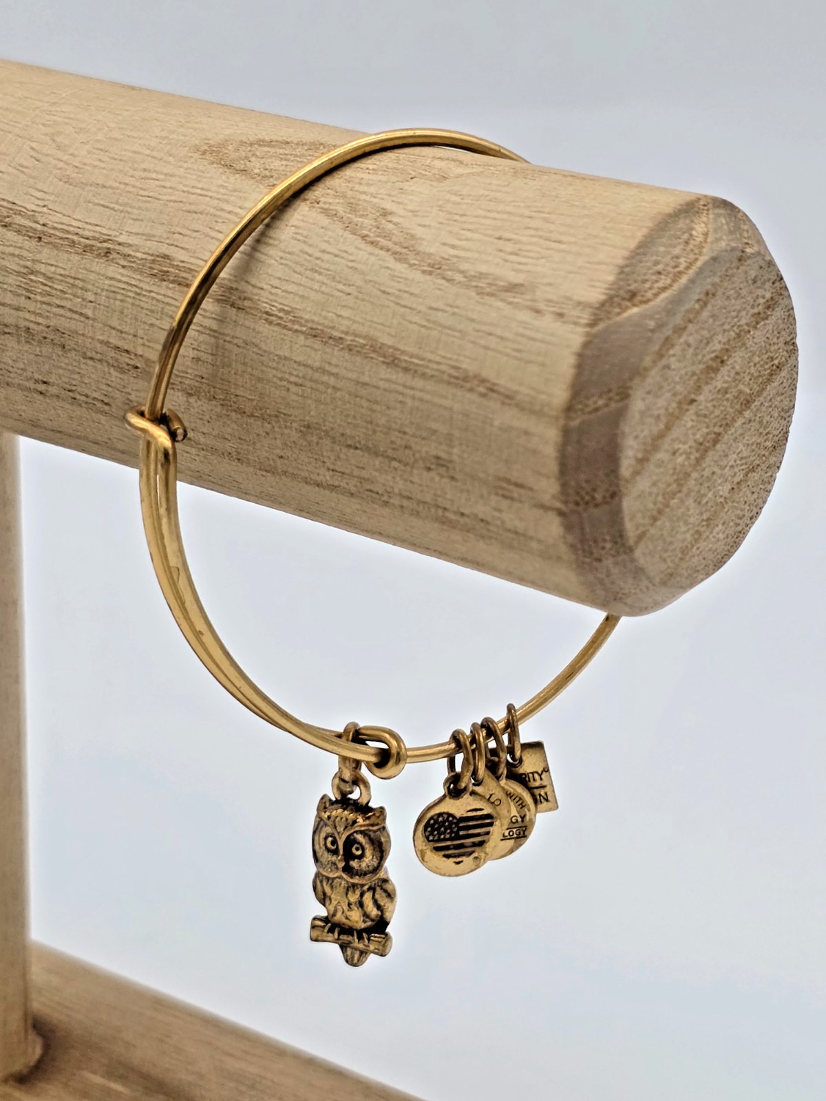 Alex and Ani OWL Charity by Design Rafaelian Gold Bangle Bracelet Expandable