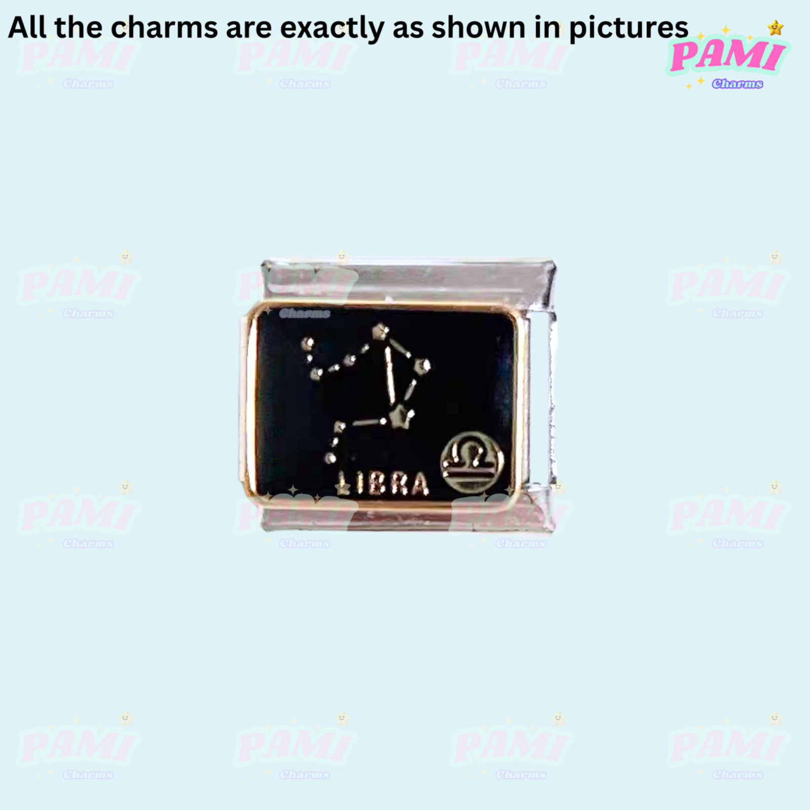 Italian charm 12 zodiac Star signs Fits All major Brands Italian charm bracelet