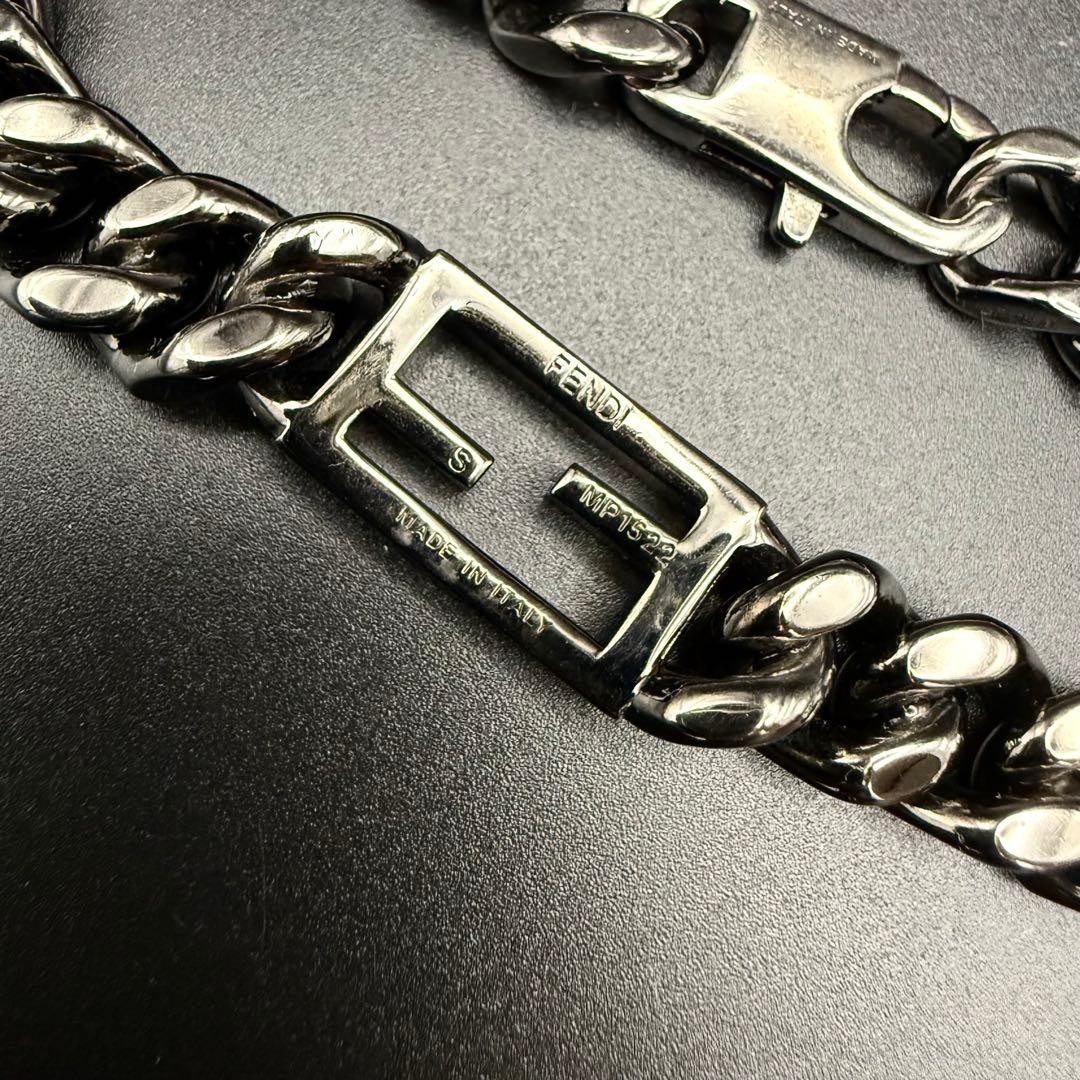 FENDI Bracelet Kihei Chain Baguette FF Logo Black Italy Authentic From Japan