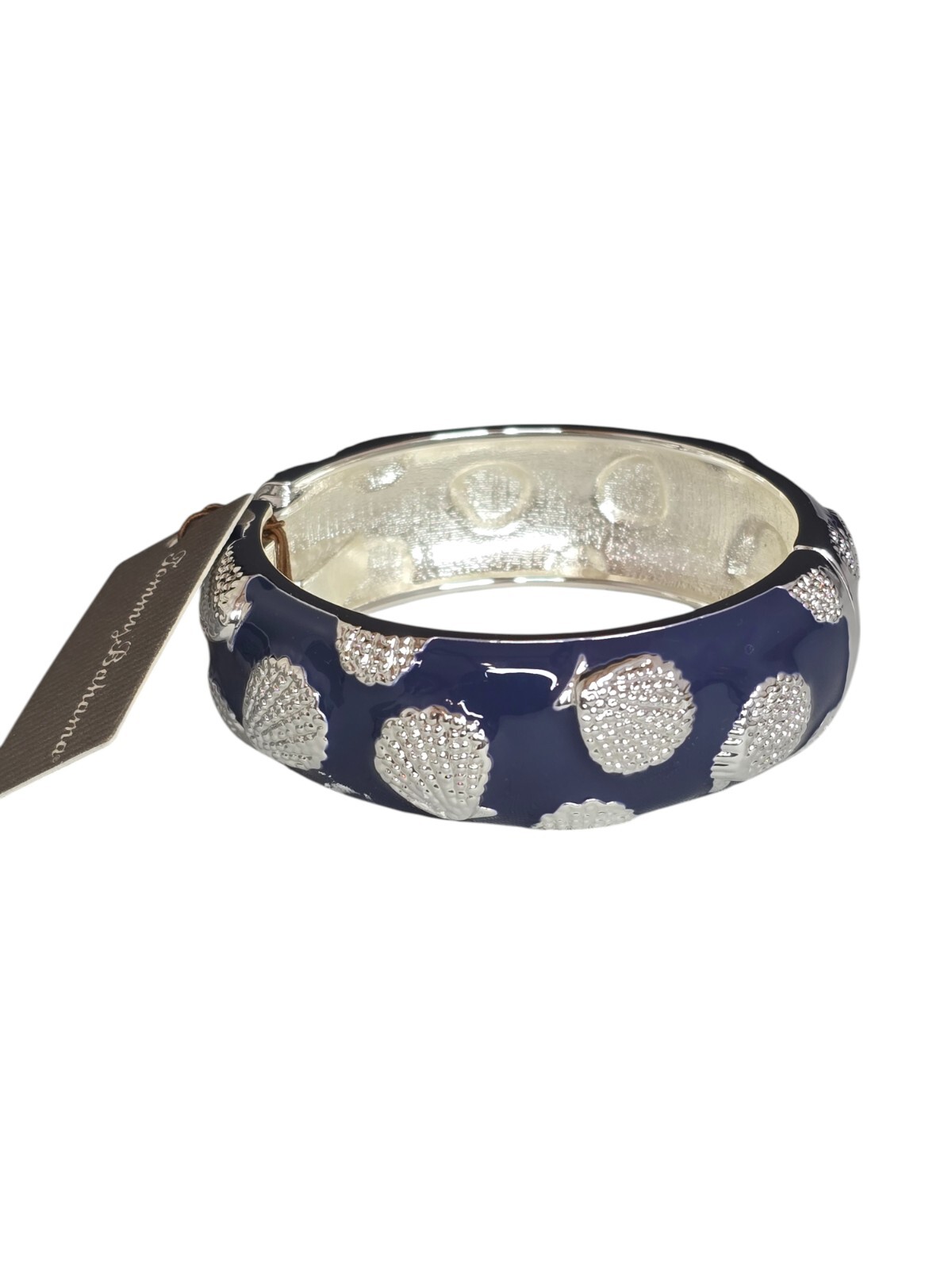 Tommy Bahama Dark Blue Silver Tone Tossed Scallop Enamel Bracelet NWT