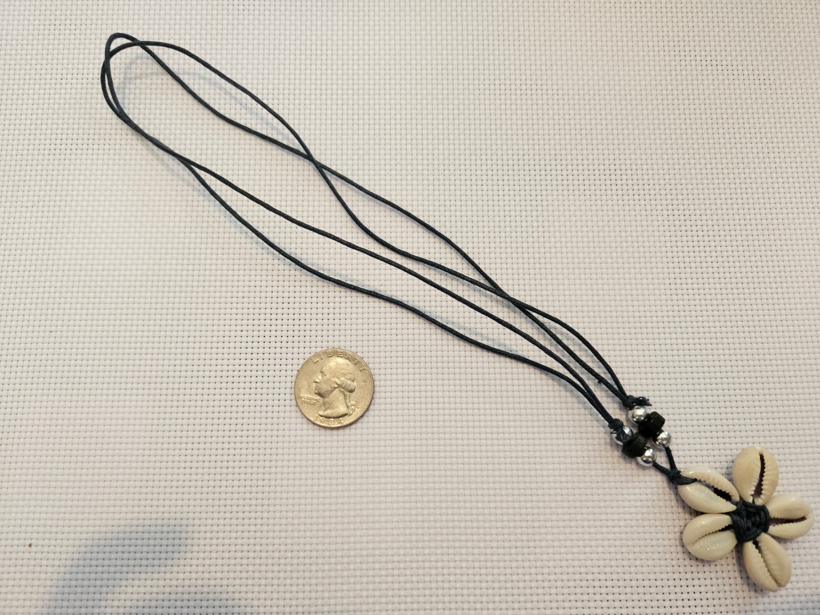 Cowrie Shell Flower Adjustable Cord Necklace Beach Boho Coastal Jewelry