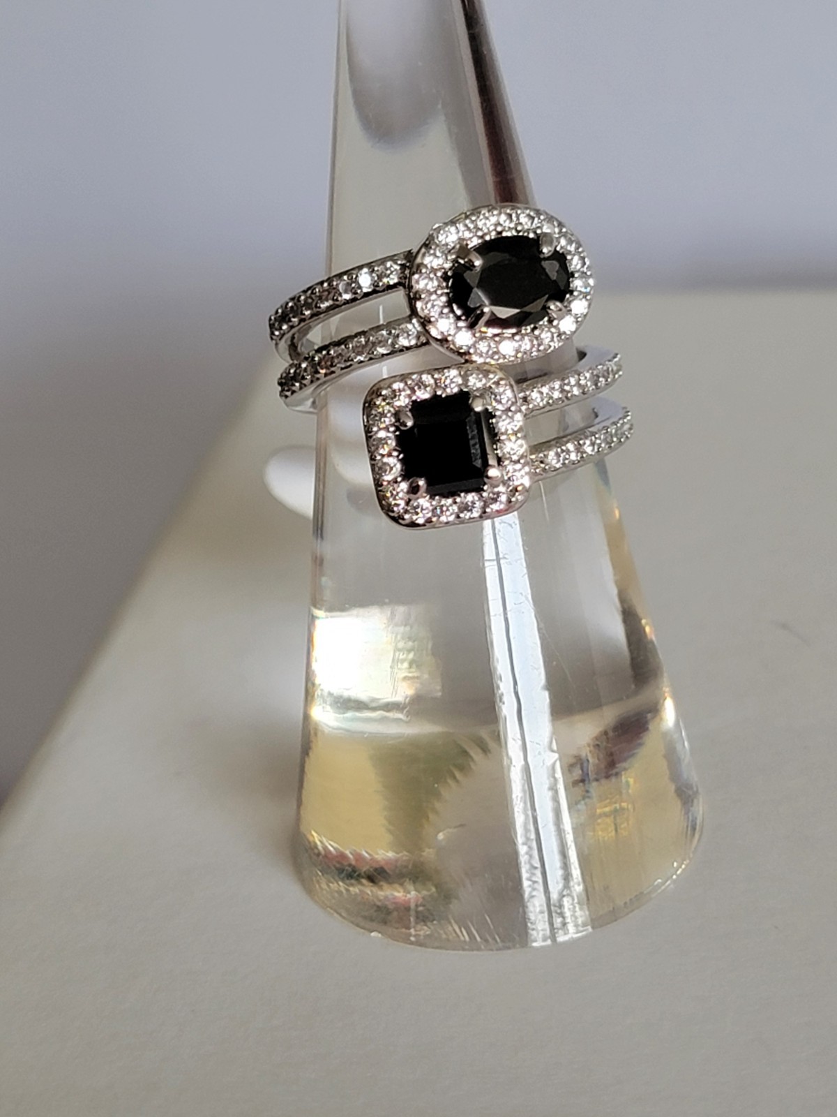 Bomb Party OG, Size 5, All The Shine, Black Onyx CZ, Rhodium Plating