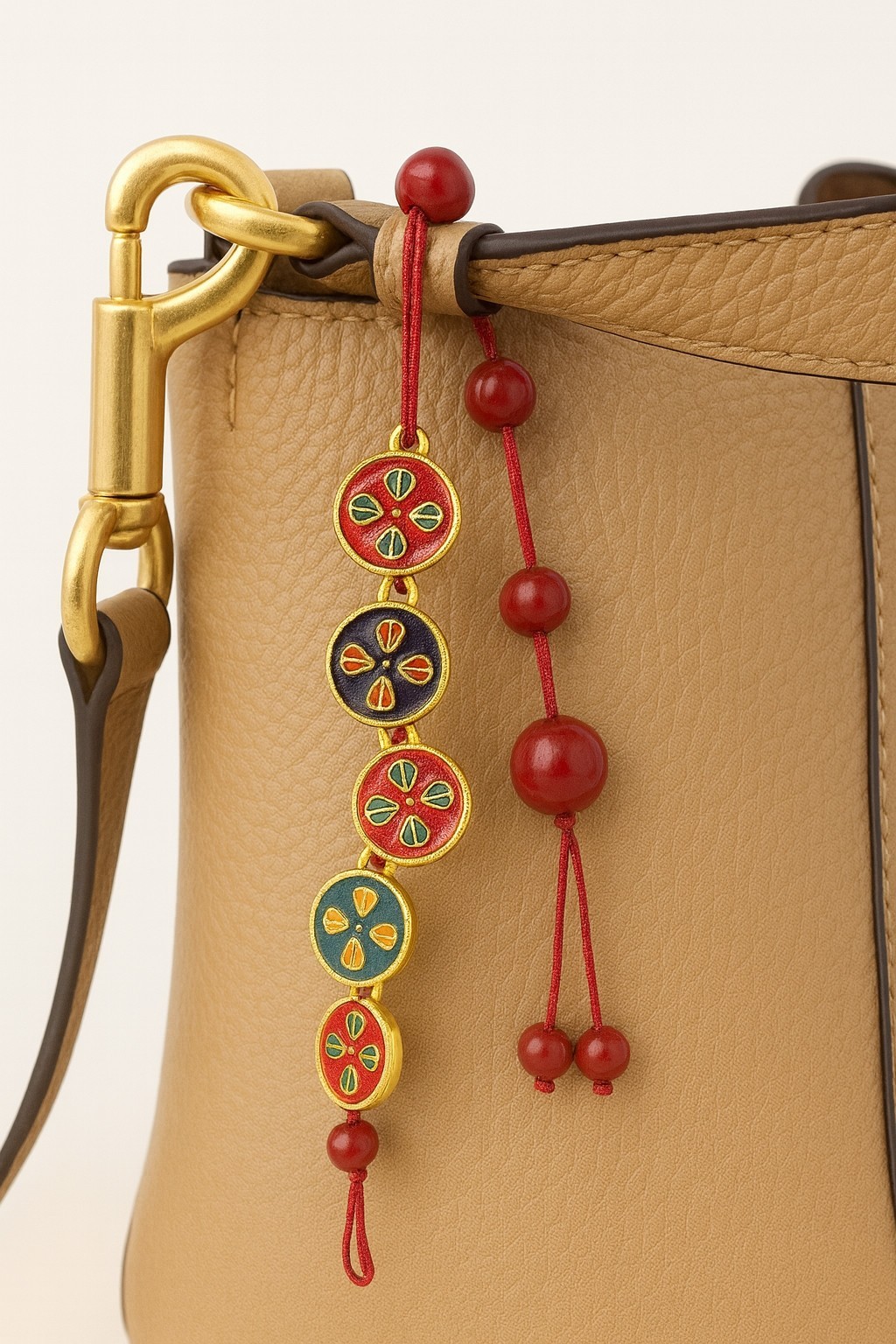 Feng Shui Red Cord Bracelet Amulet Tibetan Thangka-Inspired Buddha Eyes Charms