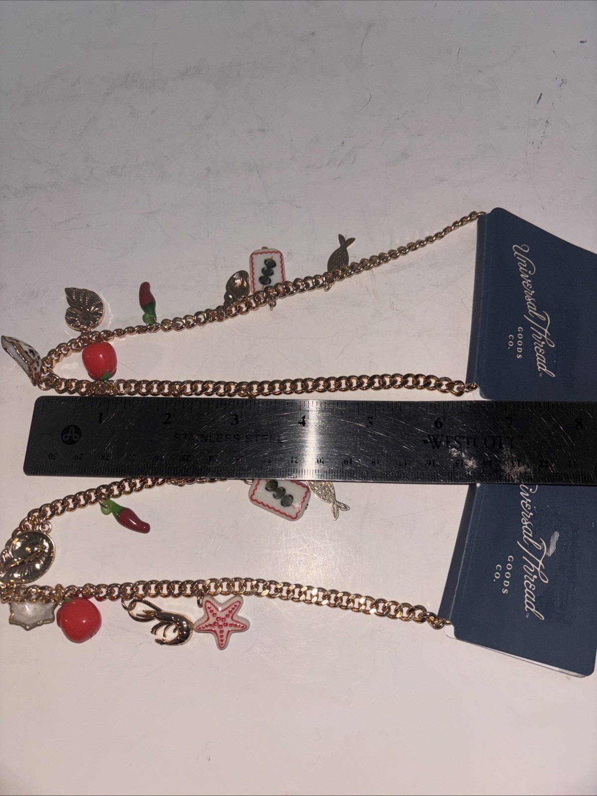 2 Target Necklace Universal Thread Sea theme Beach Gold Shell Starfish Charm NEW