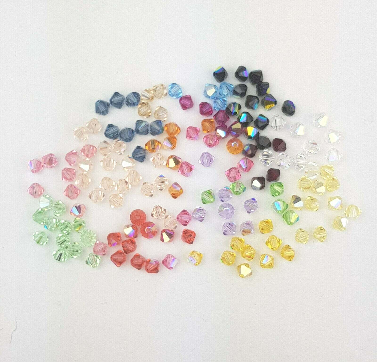 144x Made with SWAROVSKI 5328 CRYSTAL AB 4mm BICONE XILION BEAD