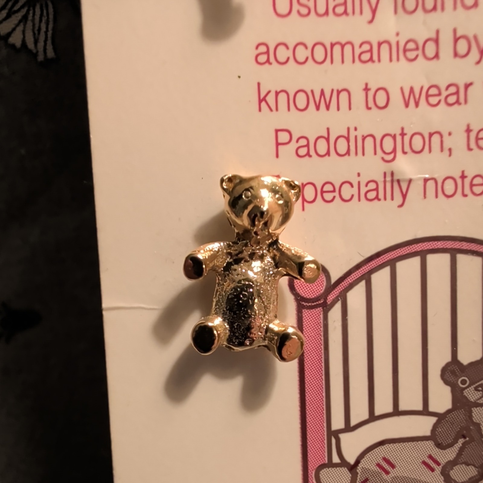 TINY TEDDIES Teddy Bear Pins Hat Lapel Gold Tone Roman Inc private collection