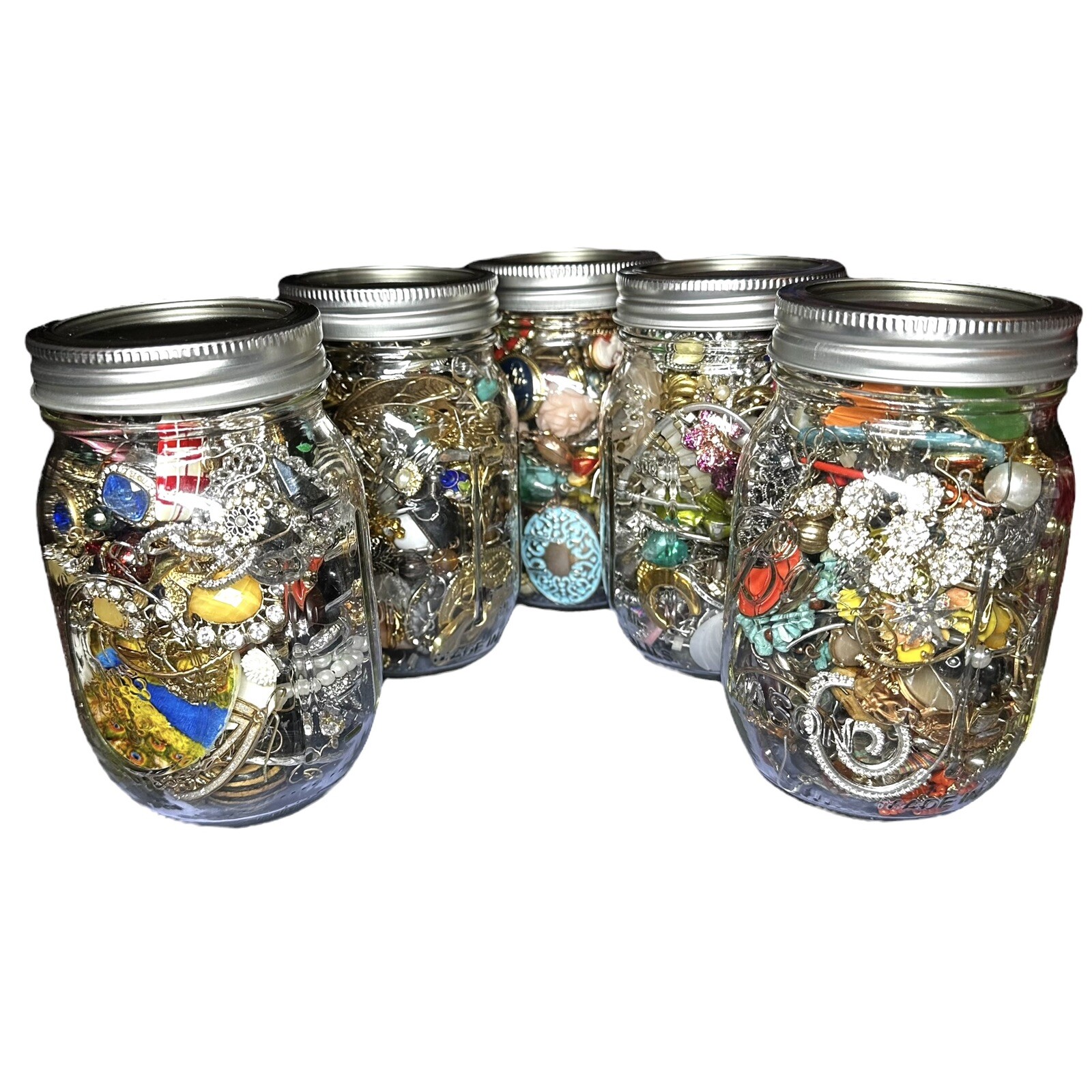 GIFT 16 oz Mason Jar Mystery Lot Surprise Box Jewelry Necklaces Tik Tok Mixed
