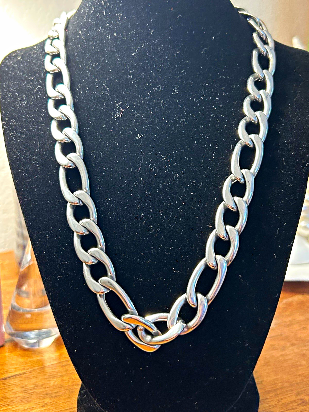 Max Stainless Steel Chunky Curb Link Statement Necklace