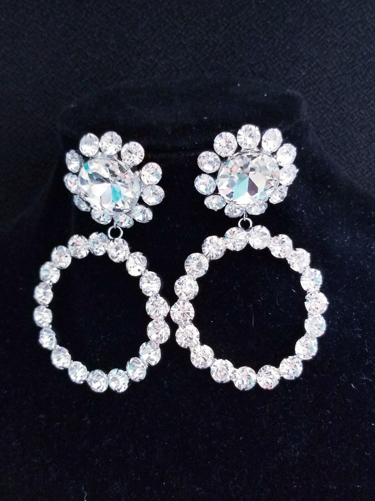 Clear Crystal Bridesmaid Rhinestone Chandelier Drop Earrings 3.3 Inch Jewelry