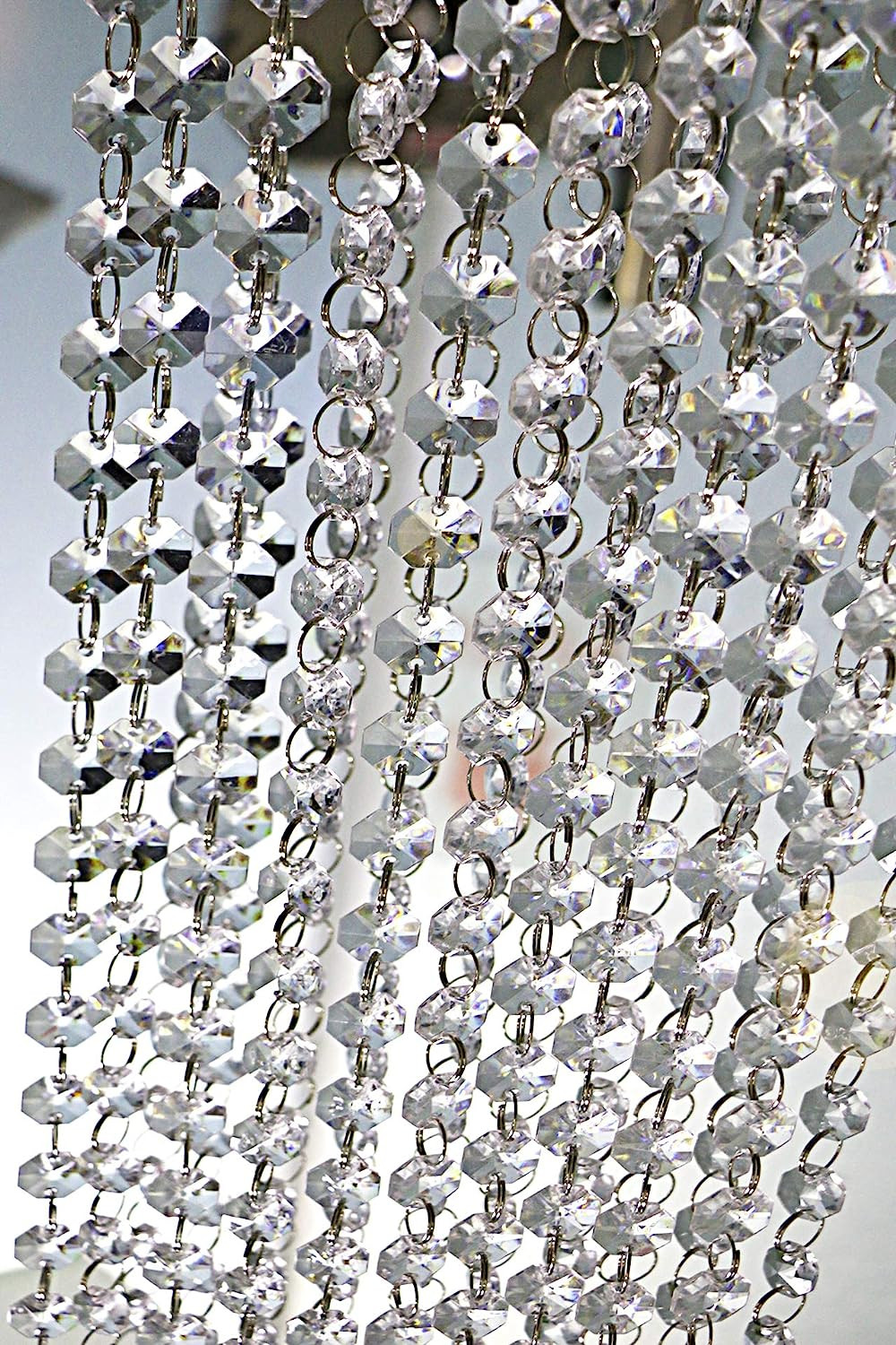 99Ft Acrylic Crystal Garland Strands – Hanging Chandelier Gem Bead Chain – 14Mm