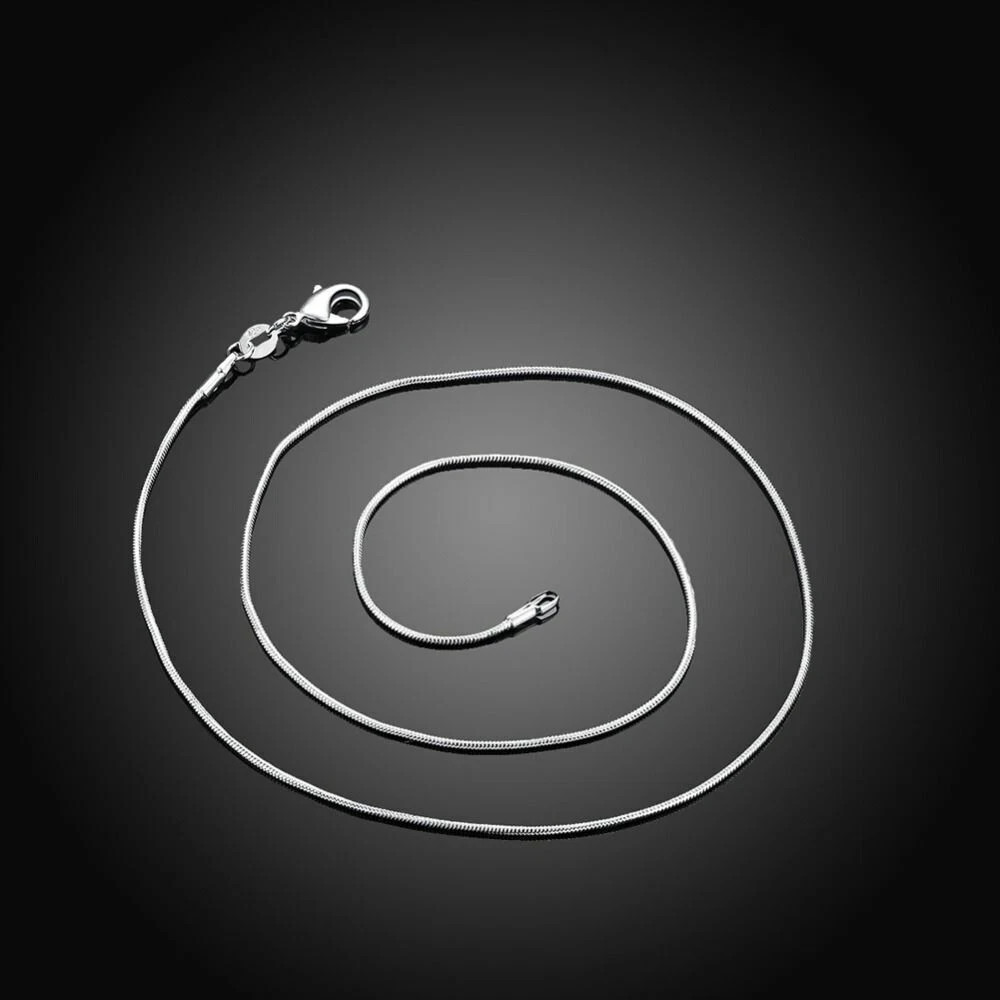 925 Sterling Silver Necklace Snake Chain Necklace .925 20″ Inch 1mm Jewelery set