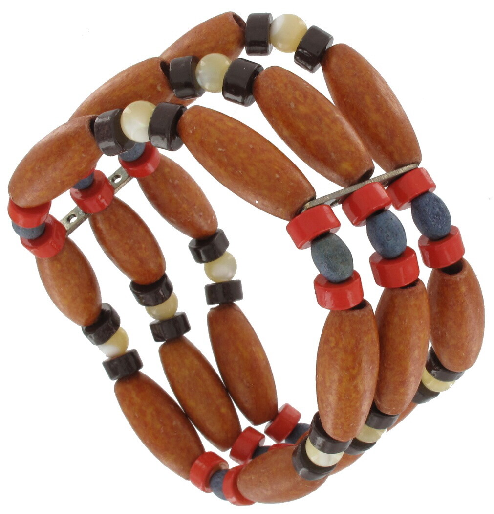 Bracelet Stretch New Wood Beaded