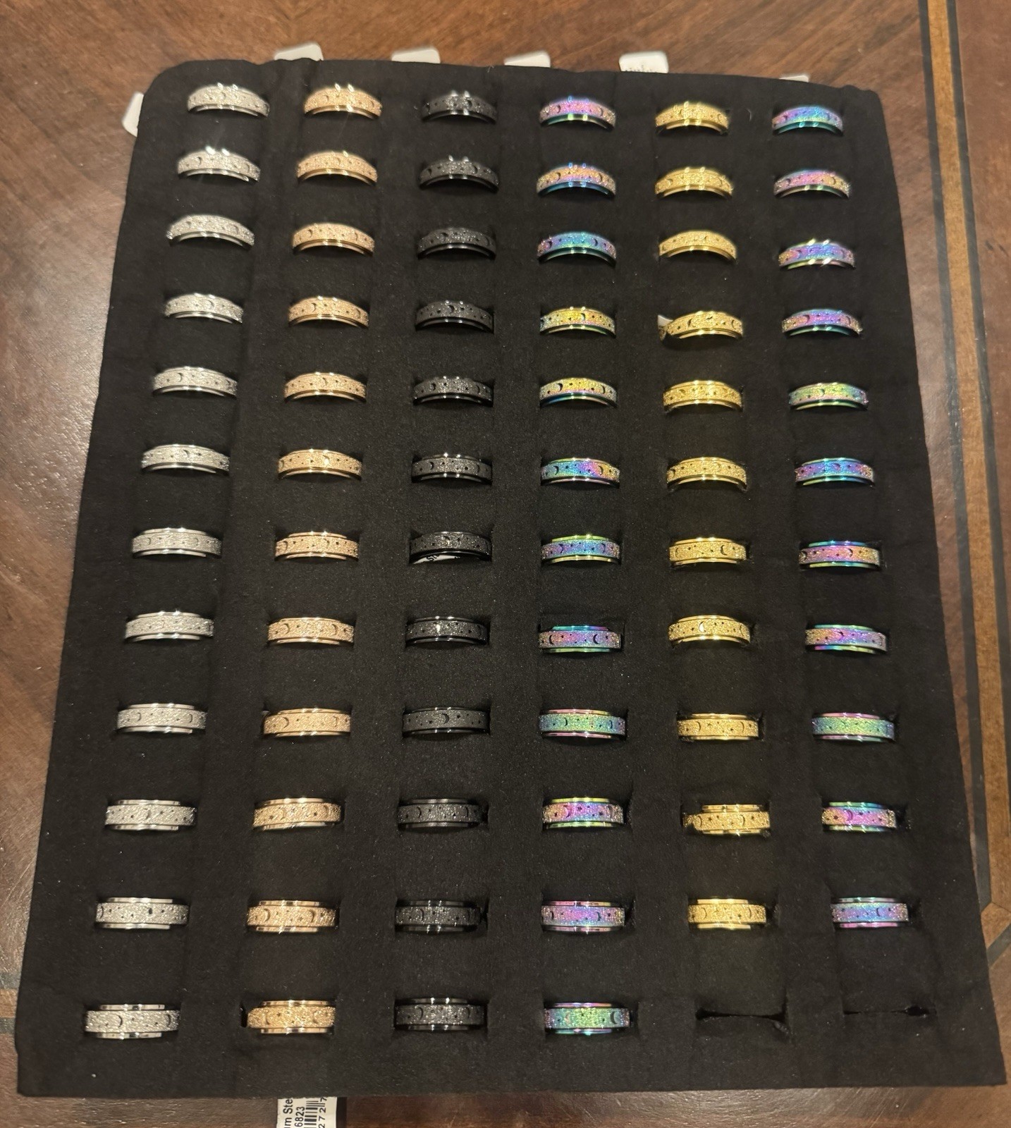 Puka Creations Titanium Steel Rings Stars Moon Middle Spins 70 PACK NEW!