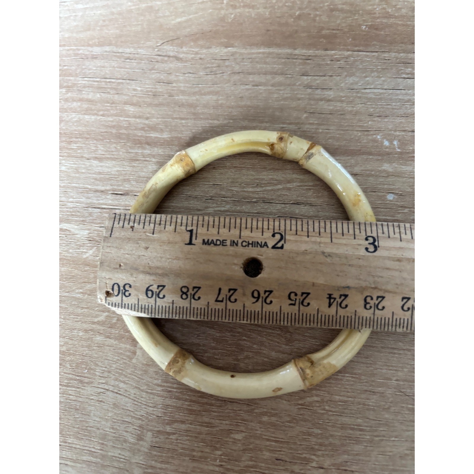 Natural Bamboo Bangle Bracelet Bohemian Stackable Honey Tan 8 Inch