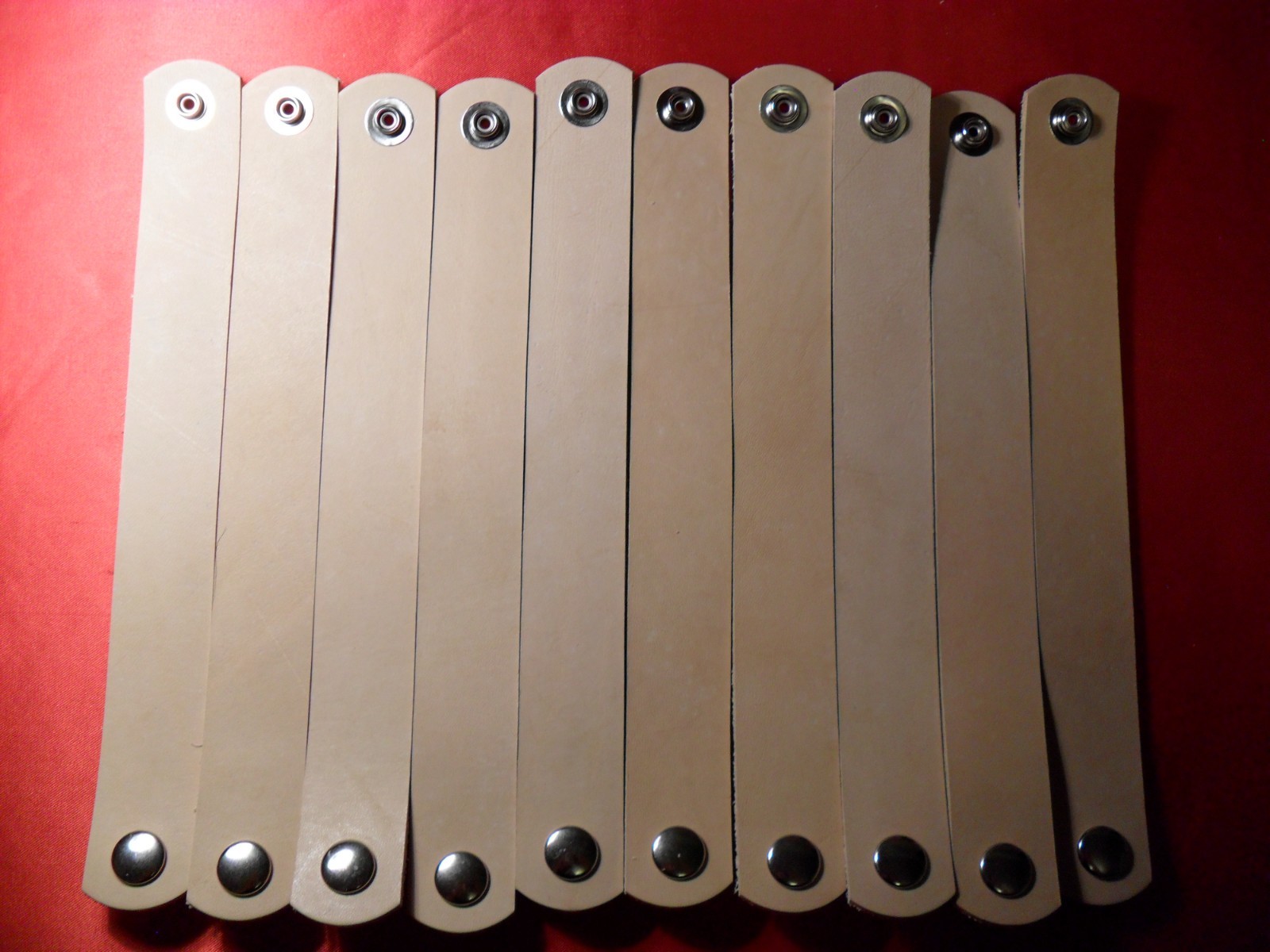 BR SPECIAL BRACELET TOOLING LEATHER 1″ Blanks w/snap Lot of TEN 7, 7.5, 8, 8.5″