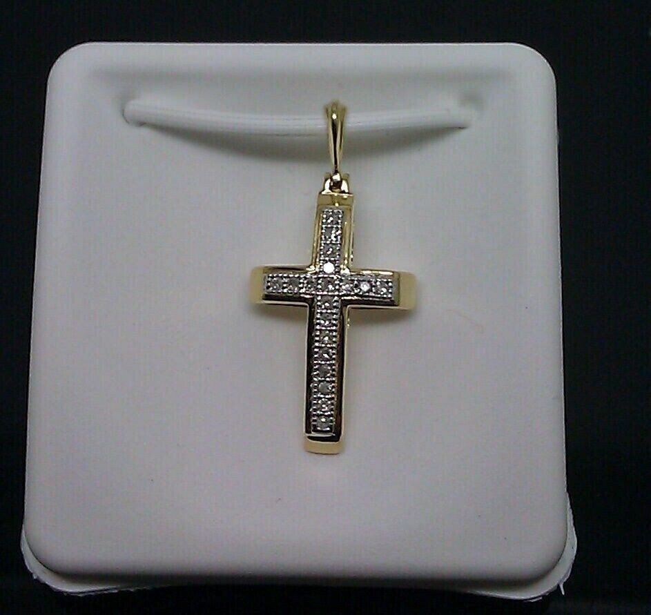 2.00 Ct Round Cut Diamond VVS1/D Cross Pendant With Chain 14K Yellow Gold Finish