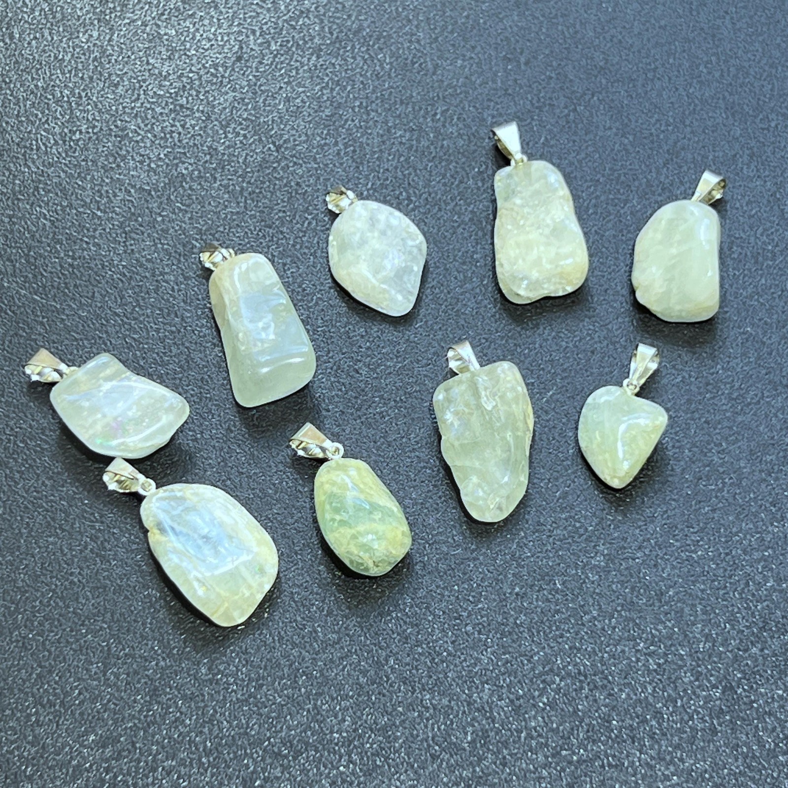 Blue Aquamarine Tumbled Crystal Pendant (Silver Bail) Genuine Brazil Mineral