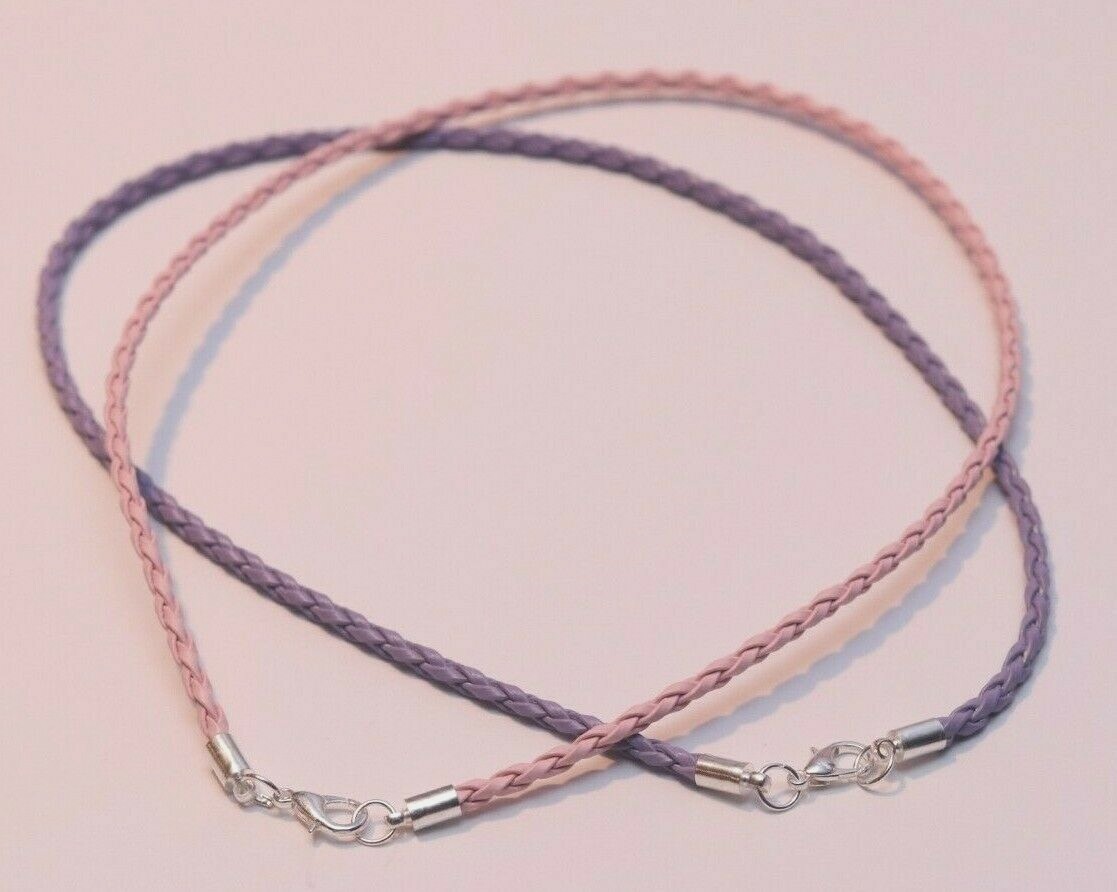 Leather Braided Faux Surfer Necklace 3mm Surfer Necklace with Lobster Clasp