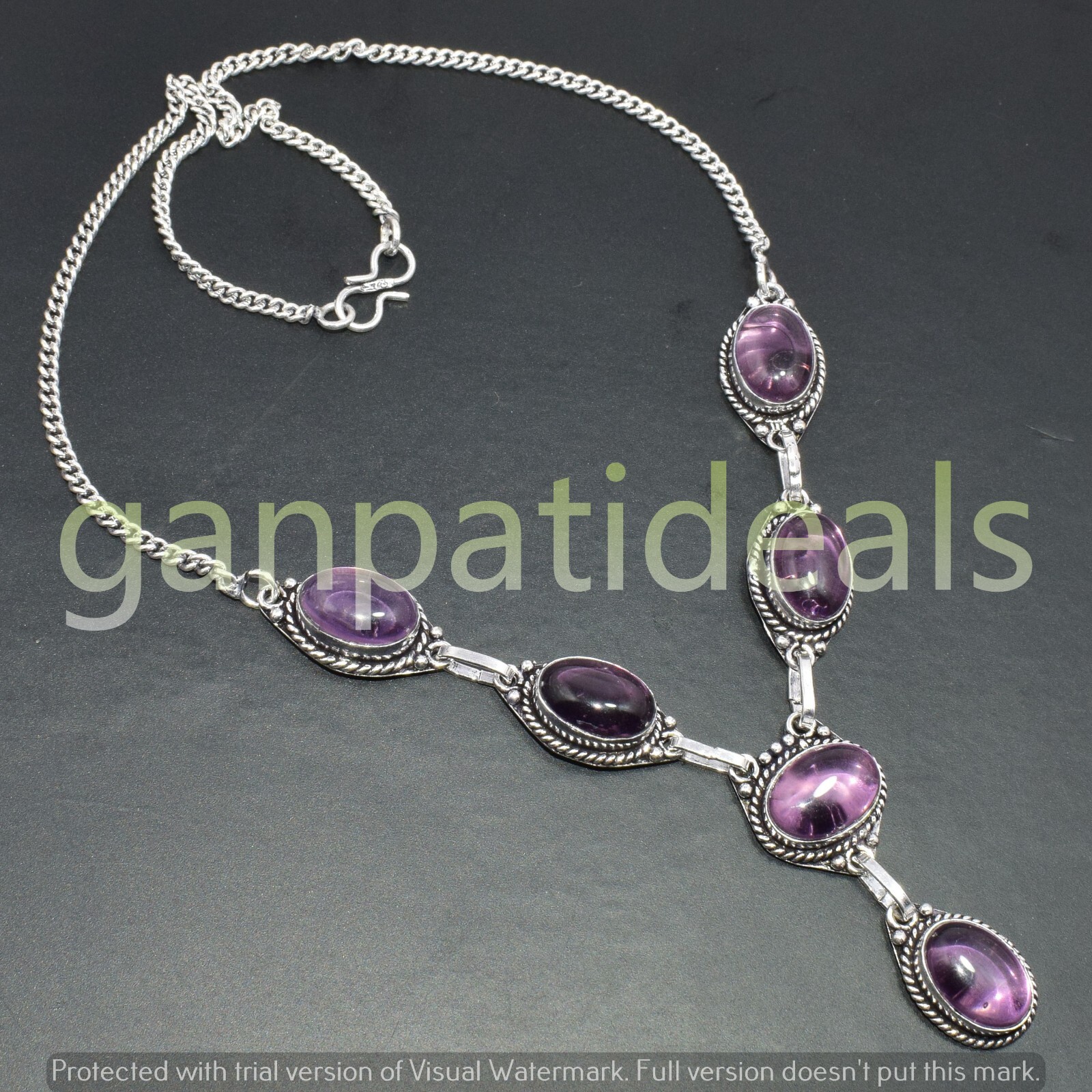 Sale !! Amethsyt Gemstone Necklace 925 Silver Plated Wholesale Jewelry Lots